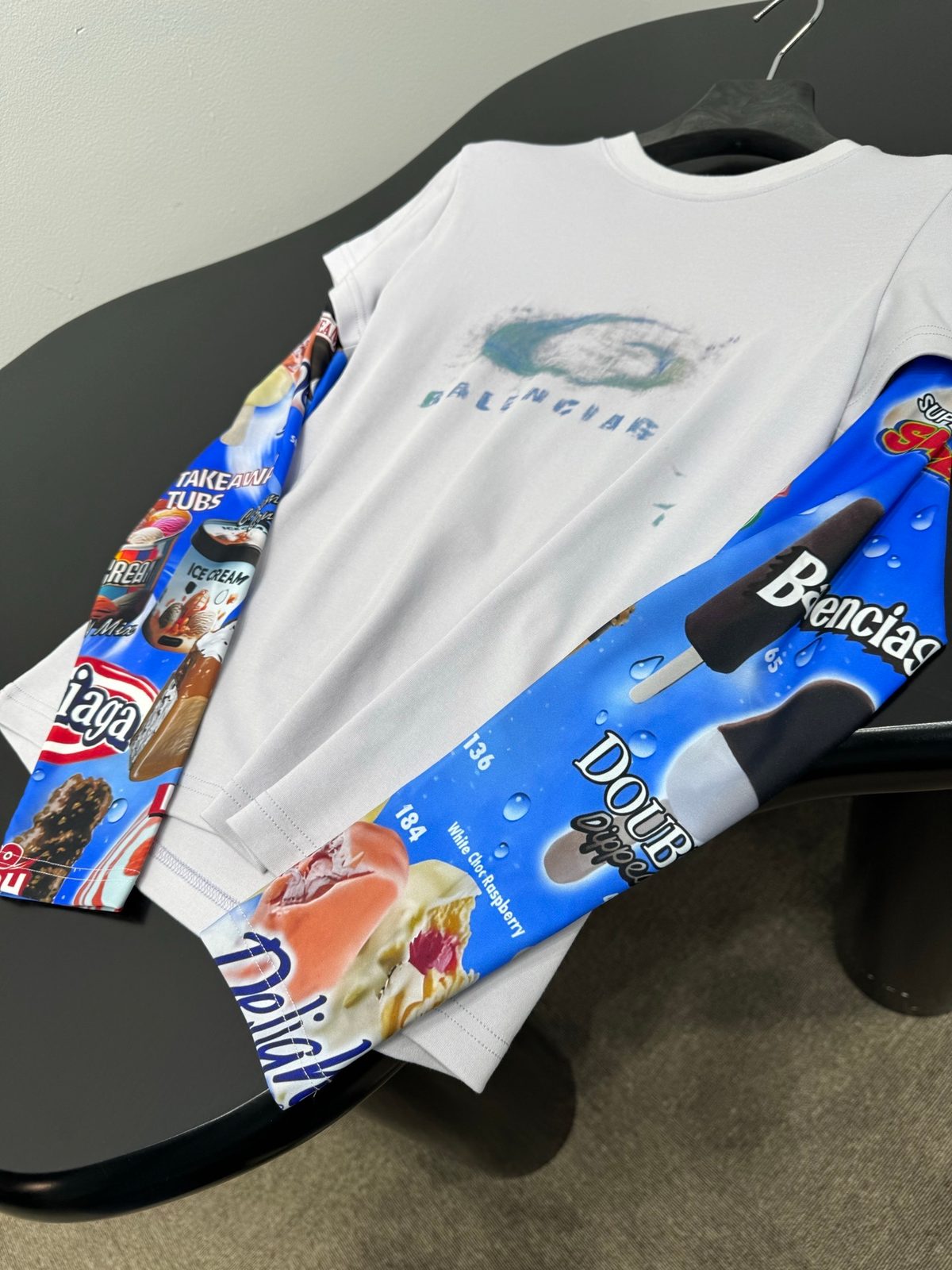 Balenciaga Ice Cream Print White T-Shirt