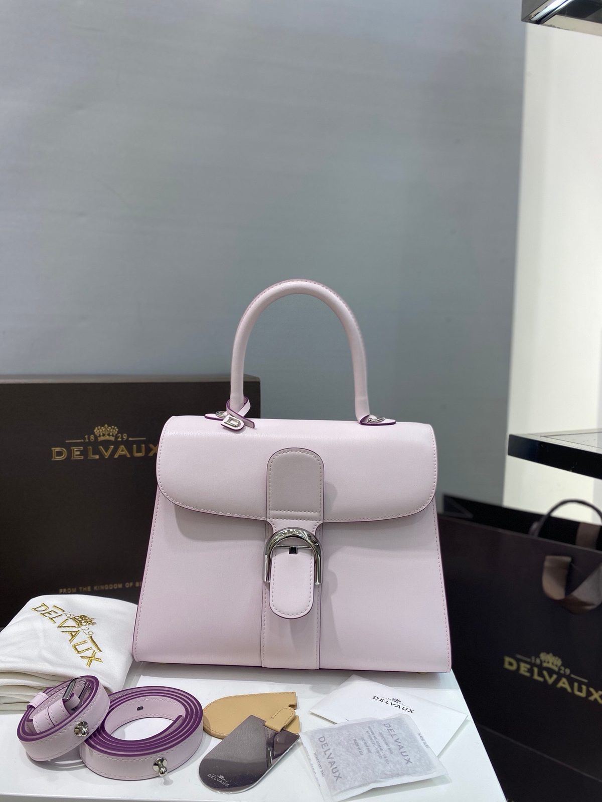 Delvaux Brillant Top Handle Bag Pink