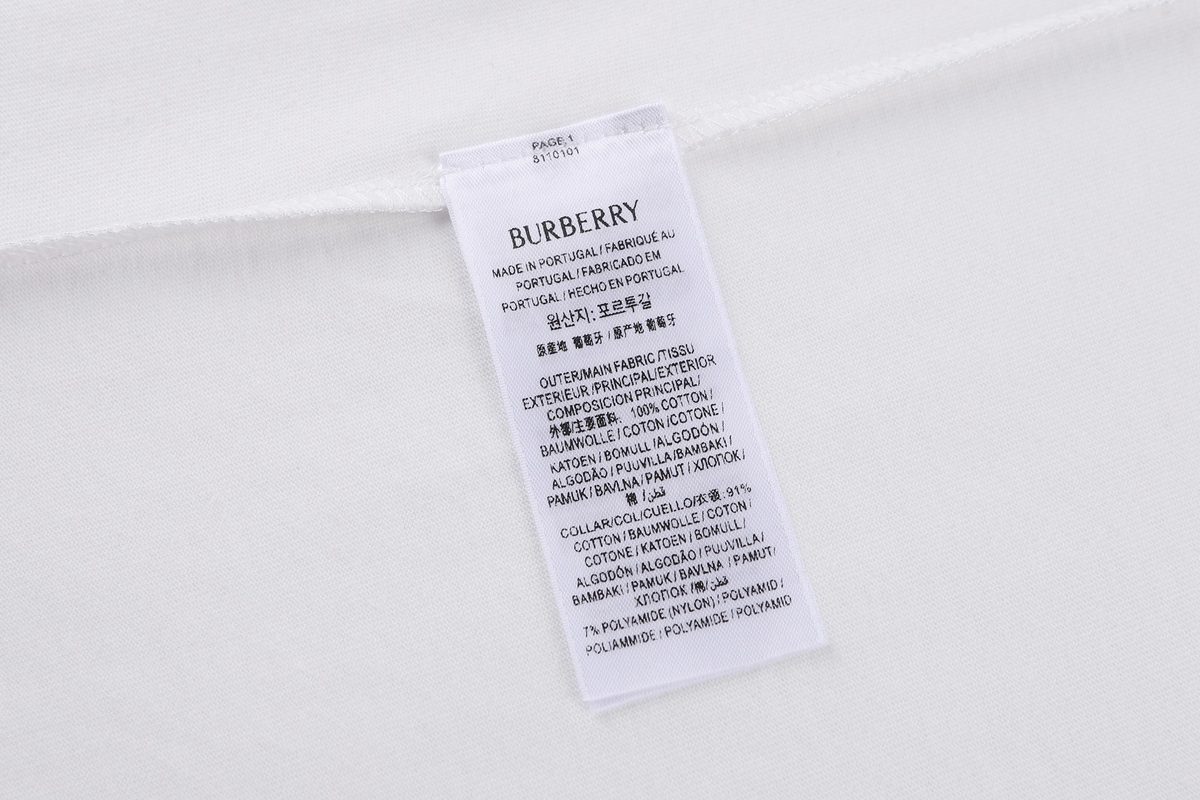 Burberry Check Collar Cotton T-Shirt