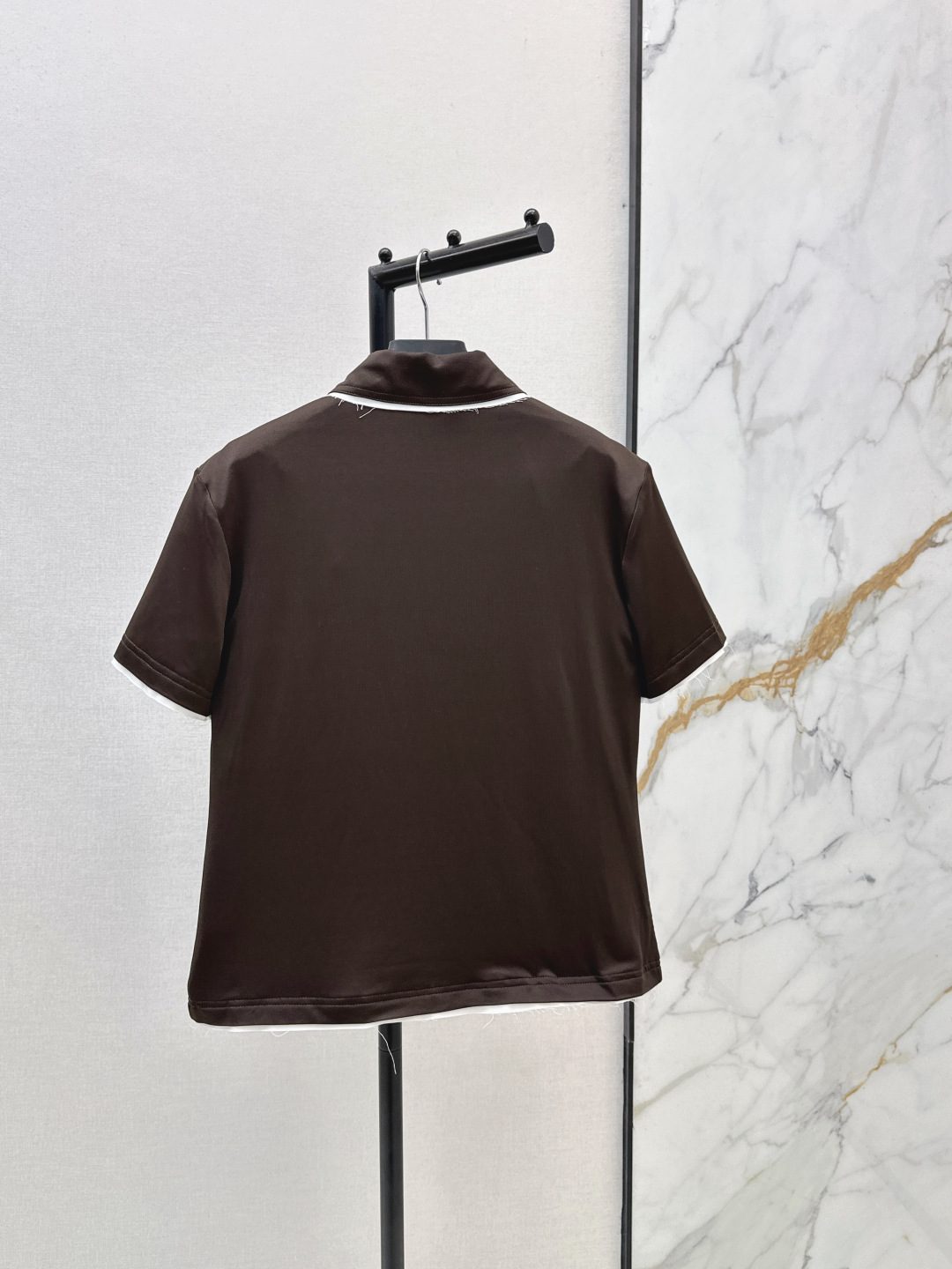 Prada Contrast Collar Polo Shirt
