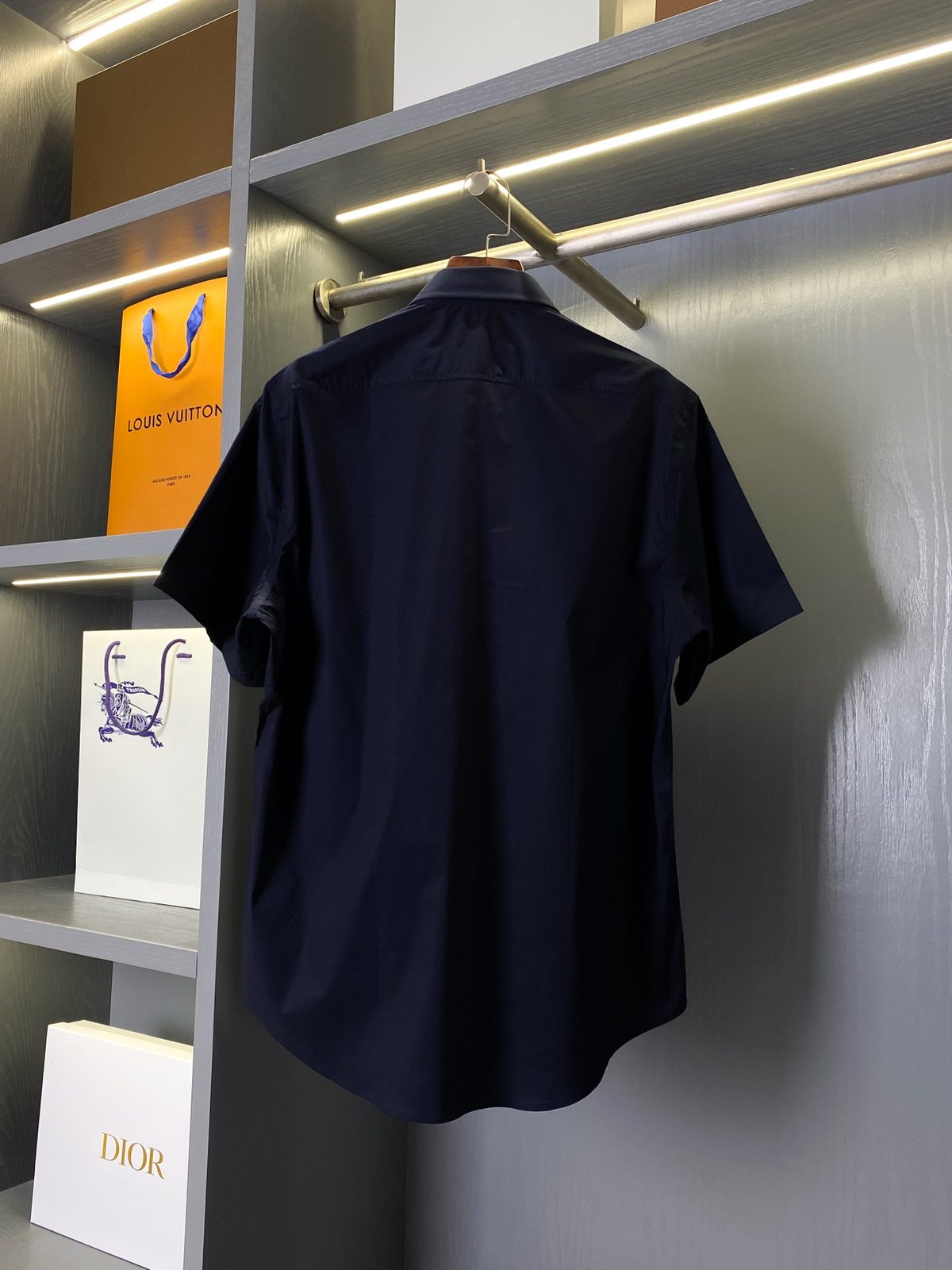 Burberry London England Navy Short-Sleeve Shirt