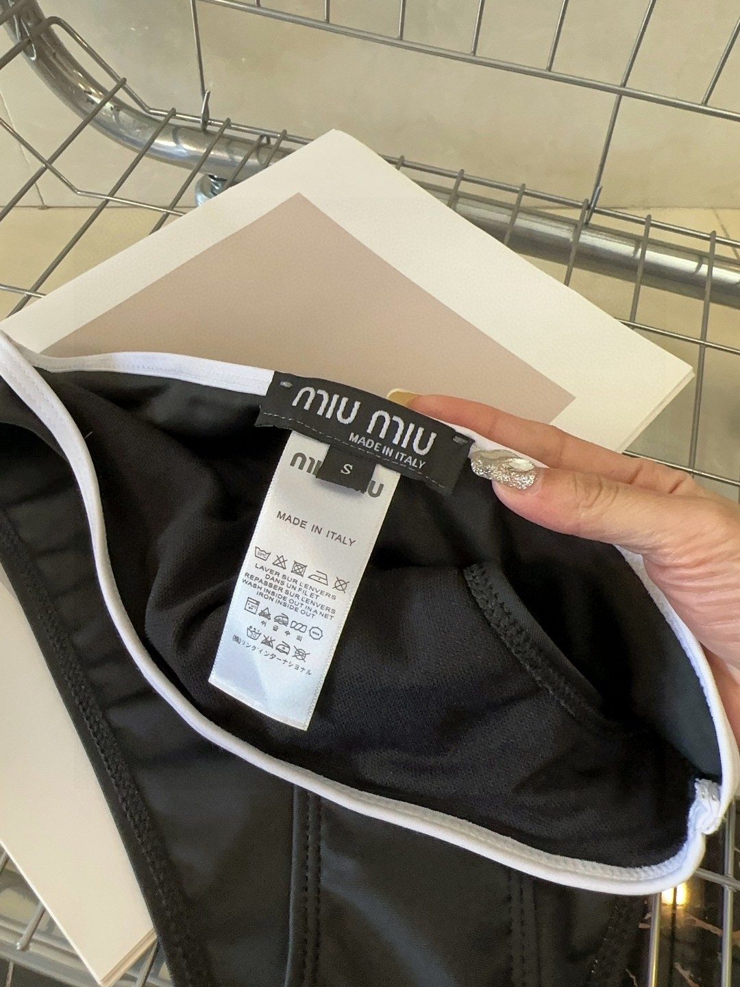 Miu Miu Black and White Bikini Top