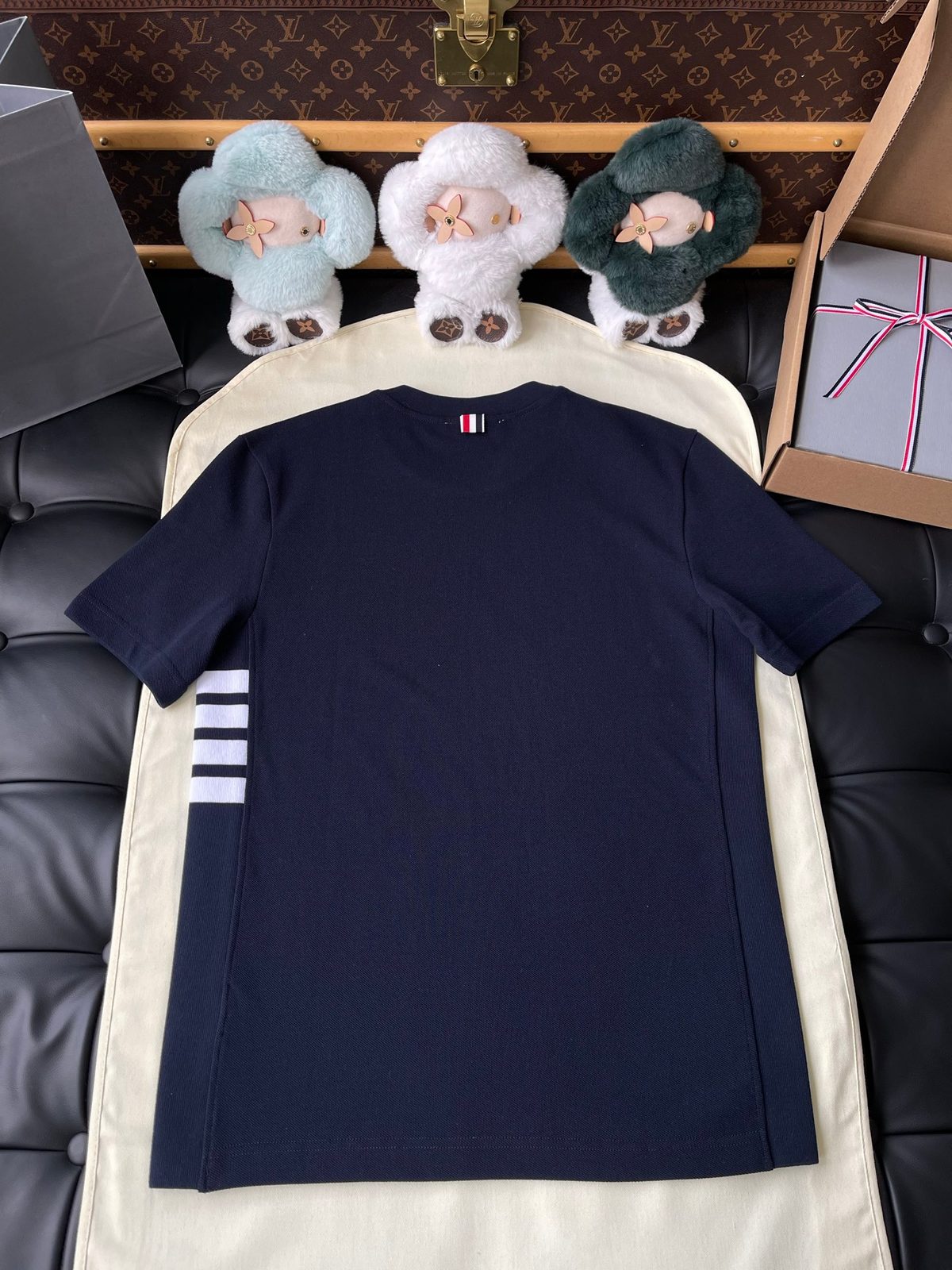 Thom Browne Striped Navy Crewneck T-Shirt