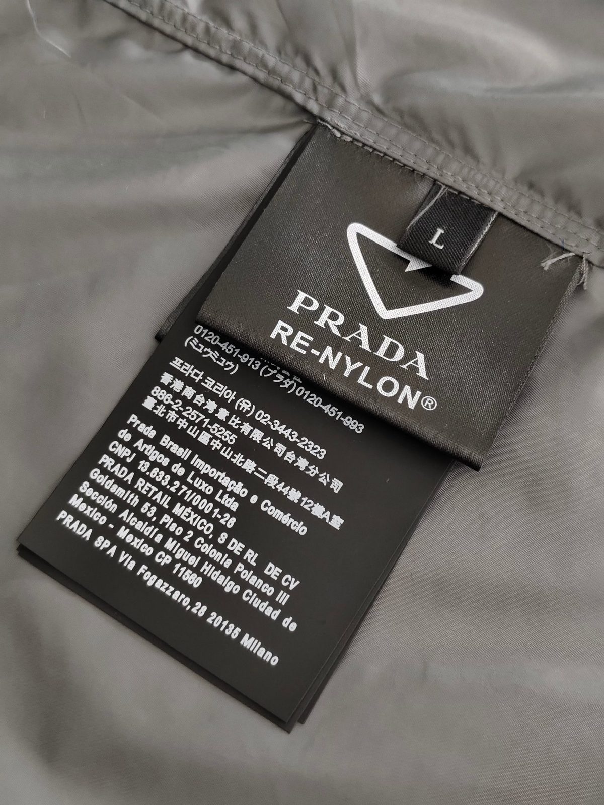 Prada Re-Nylon Gray Windbreaker Jacket