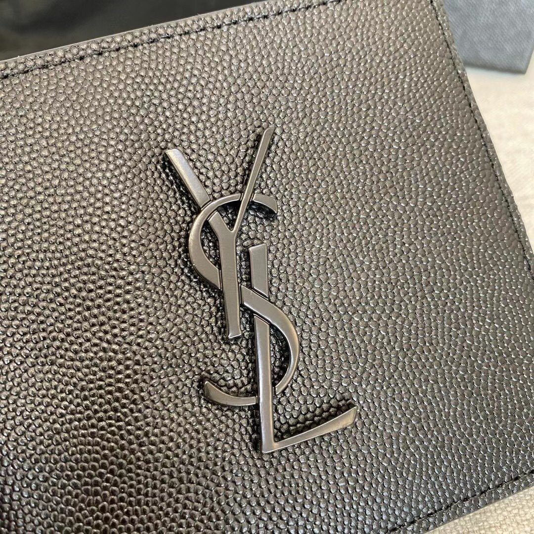 Saint Laurent Textured Leather Card Holder