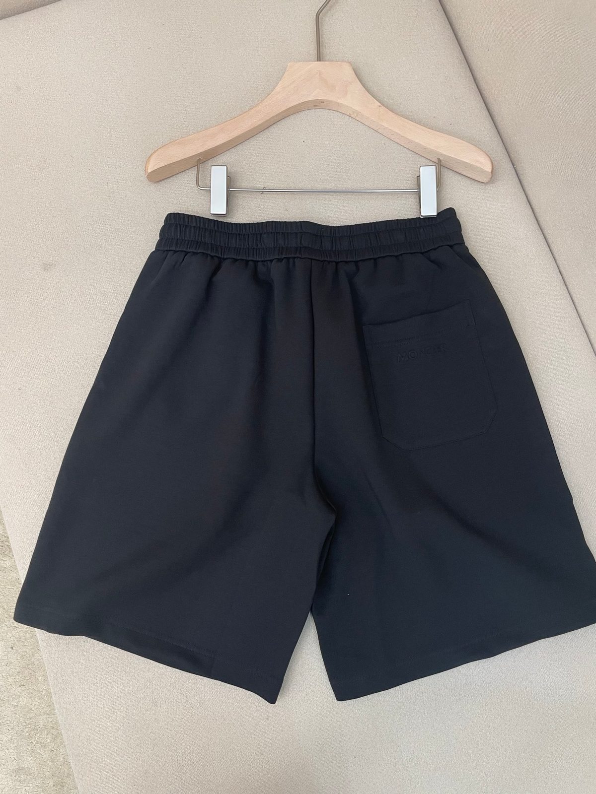 Moncler Logo Patch Shorts Black