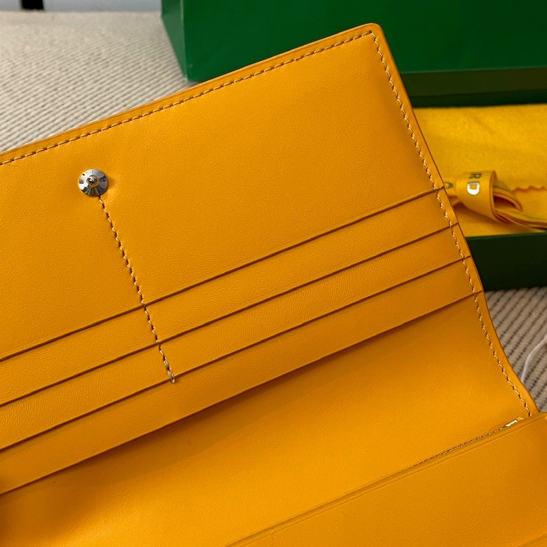 Goyard Leather Bifold Wallet Yellow