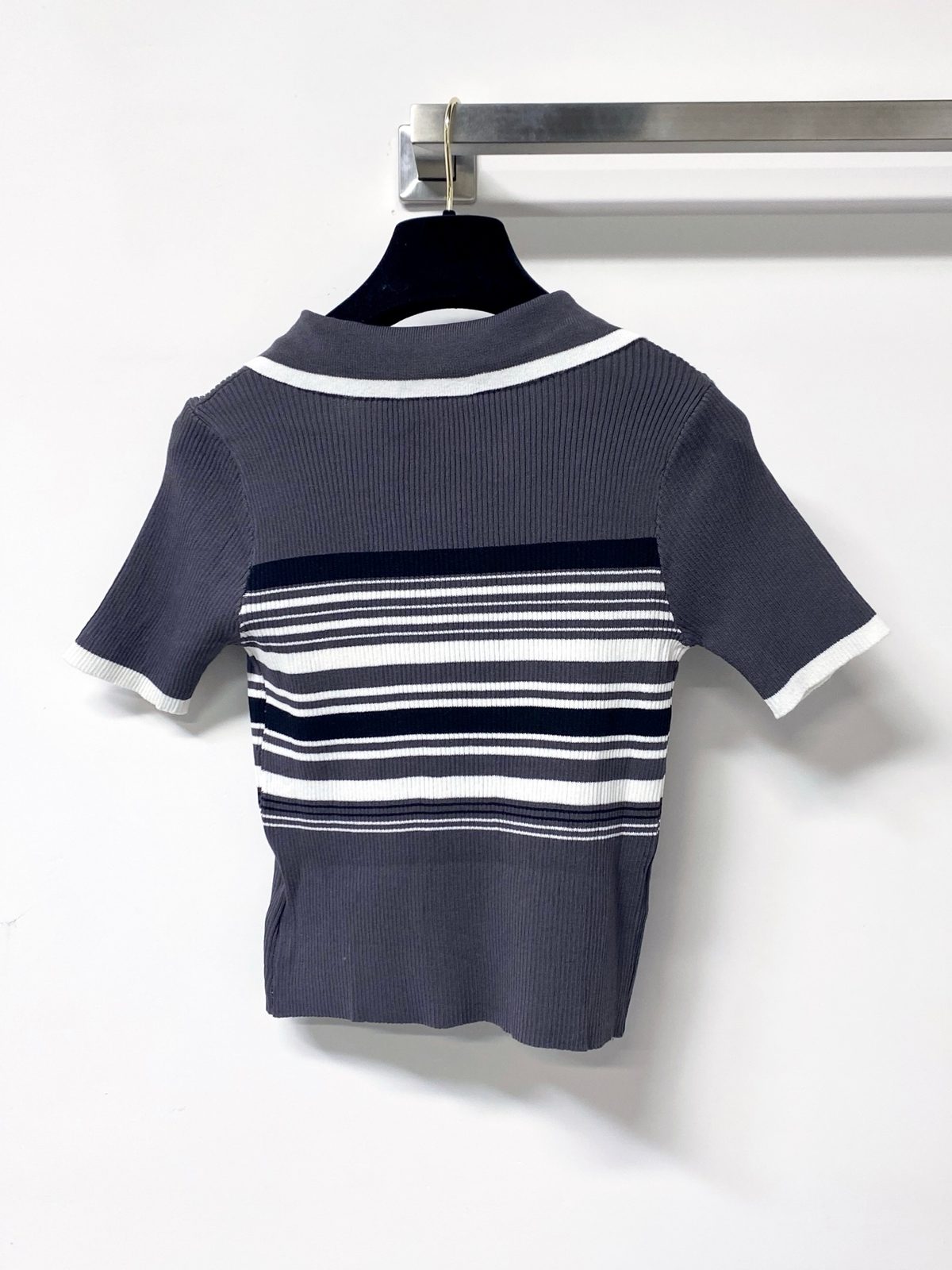 Miu Miu Striped Wool Polo Shirt