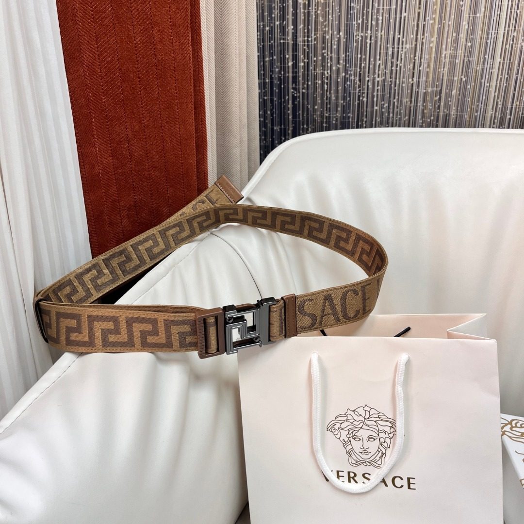 Versace Medusa Monogram Canvas Belt