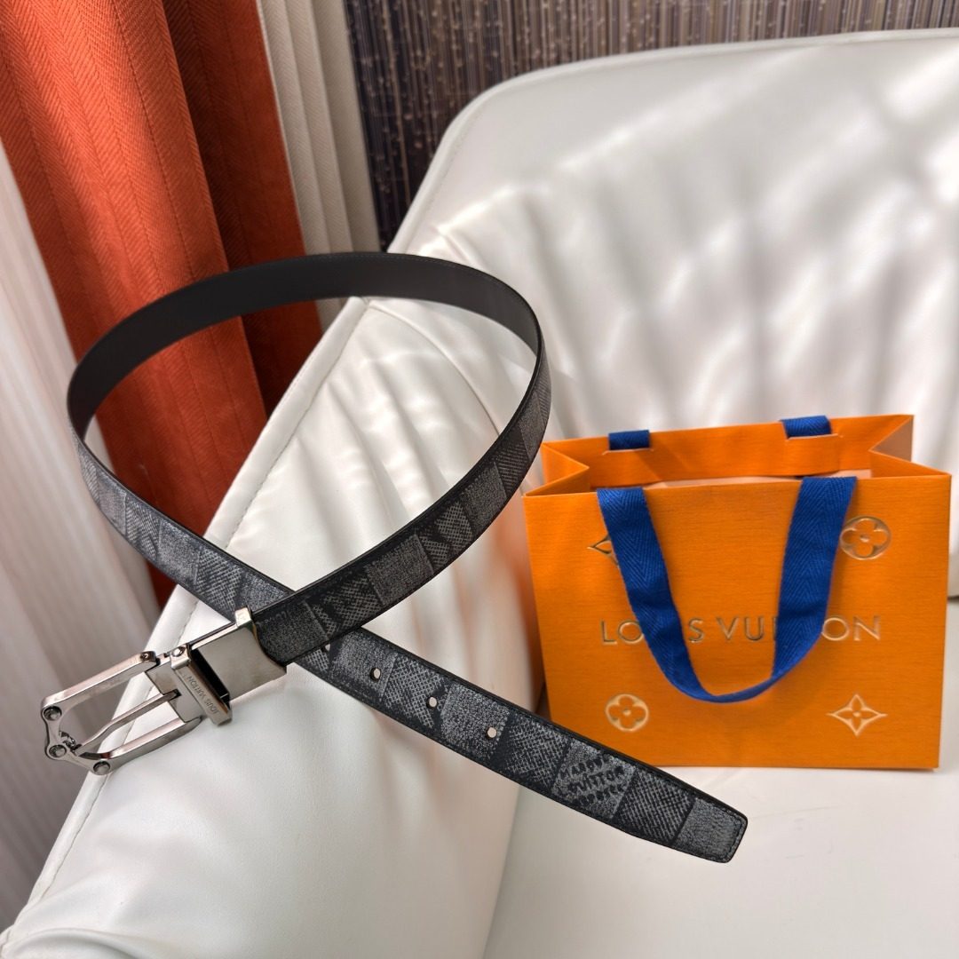 Louis Vuitton Damier Graphite Leather Belt