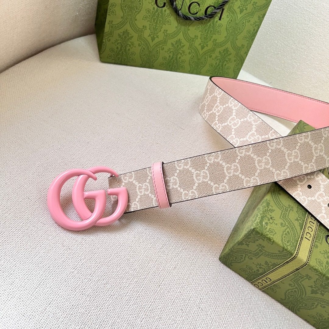 Gucci GG Marmont Pink Leather Belt