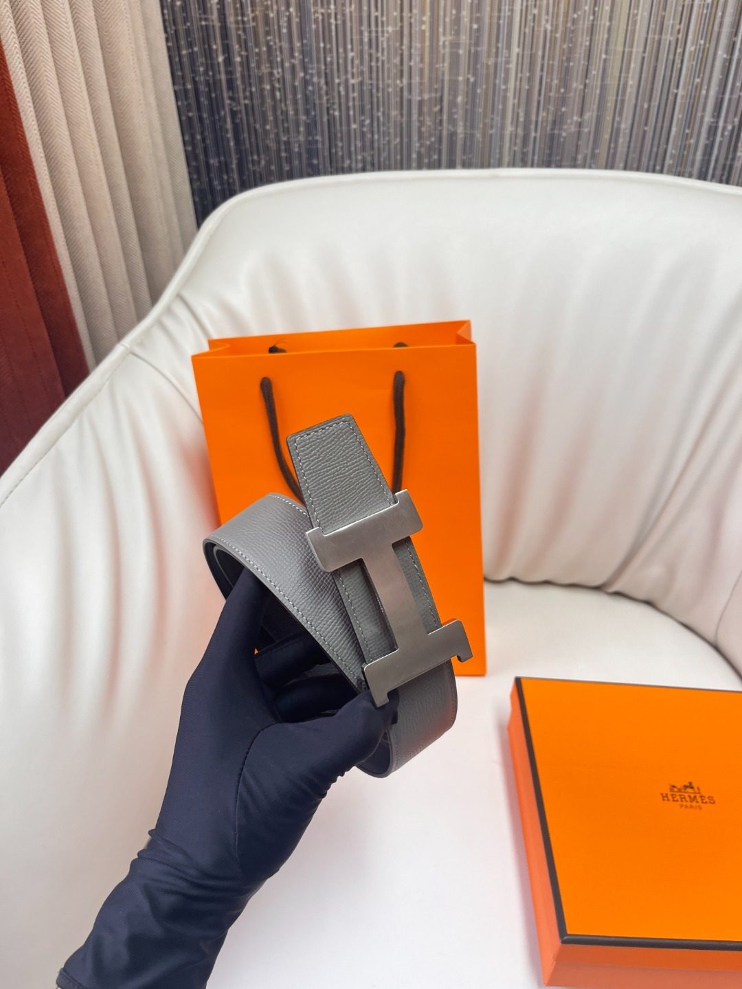 Hermès H Buckle Reversible Leather Belt