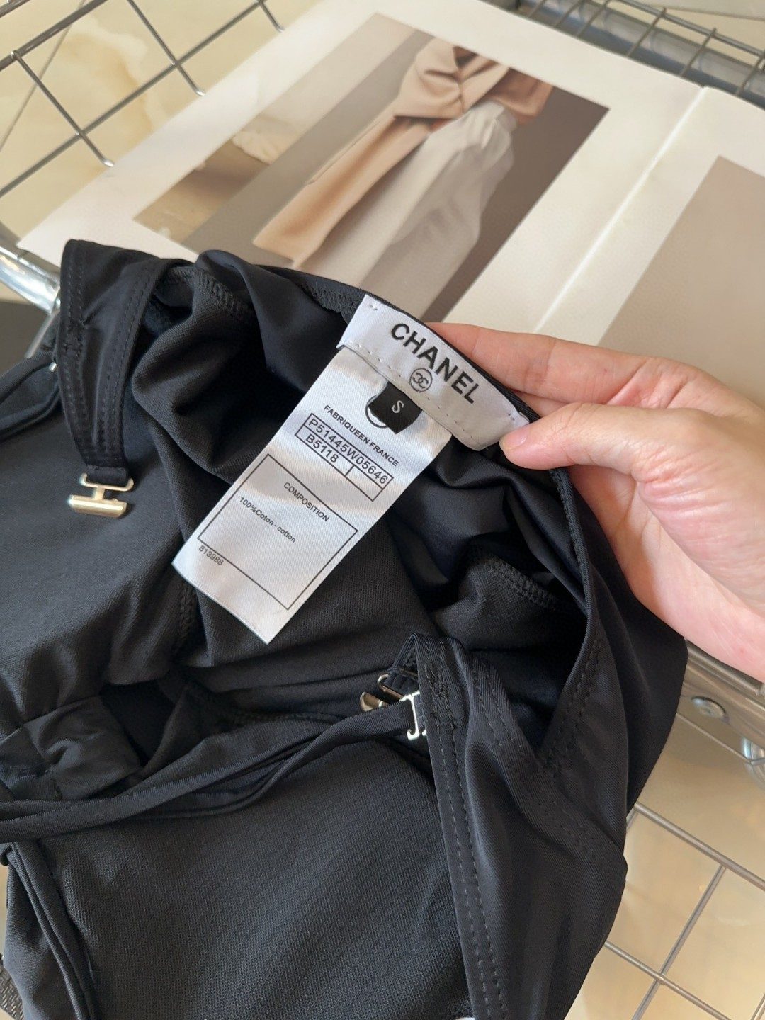 Chanel Black One-Piece Swimsuit with Bow