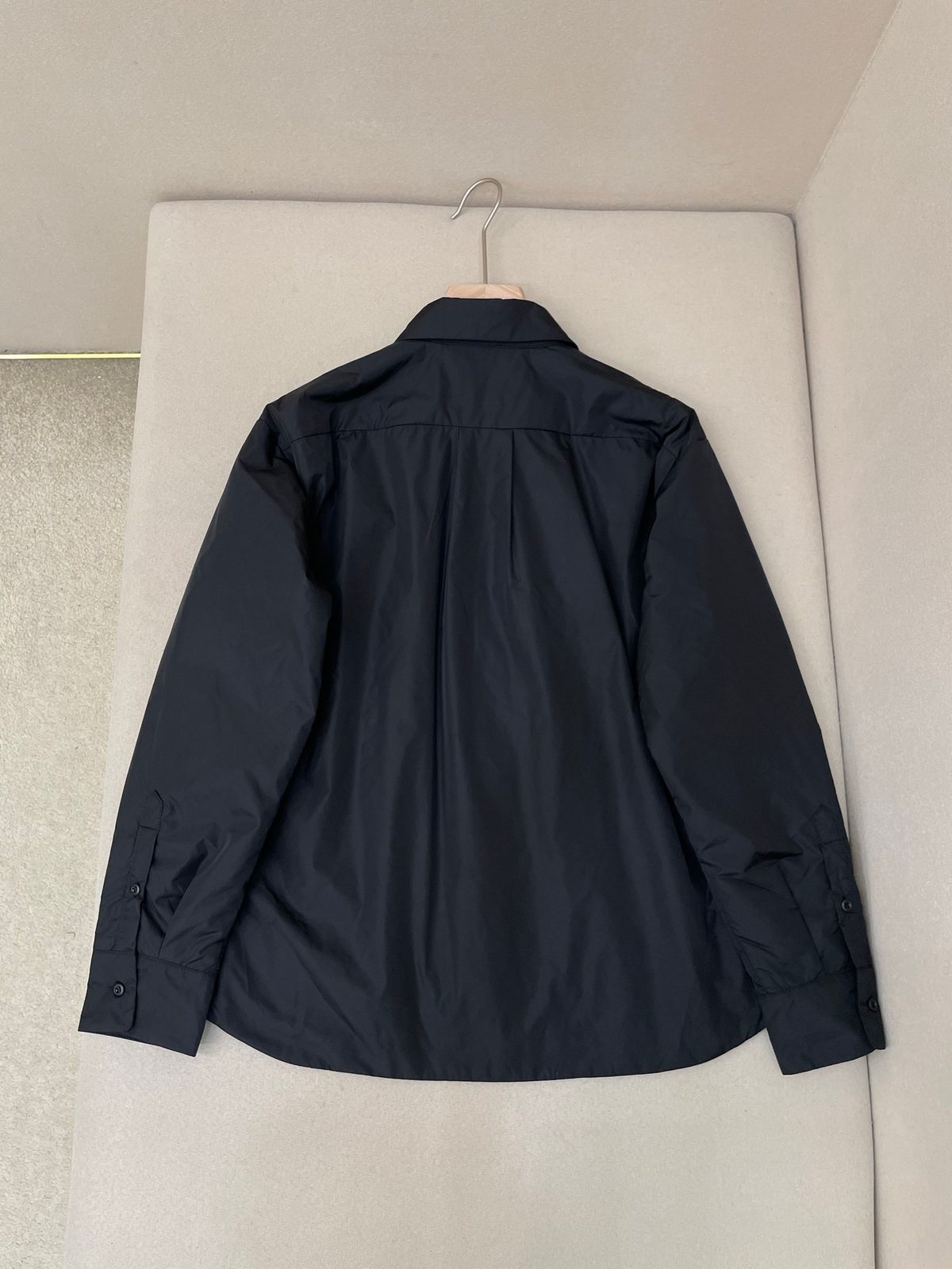 Prada Black Nylon Button-Up Shirt Jacket