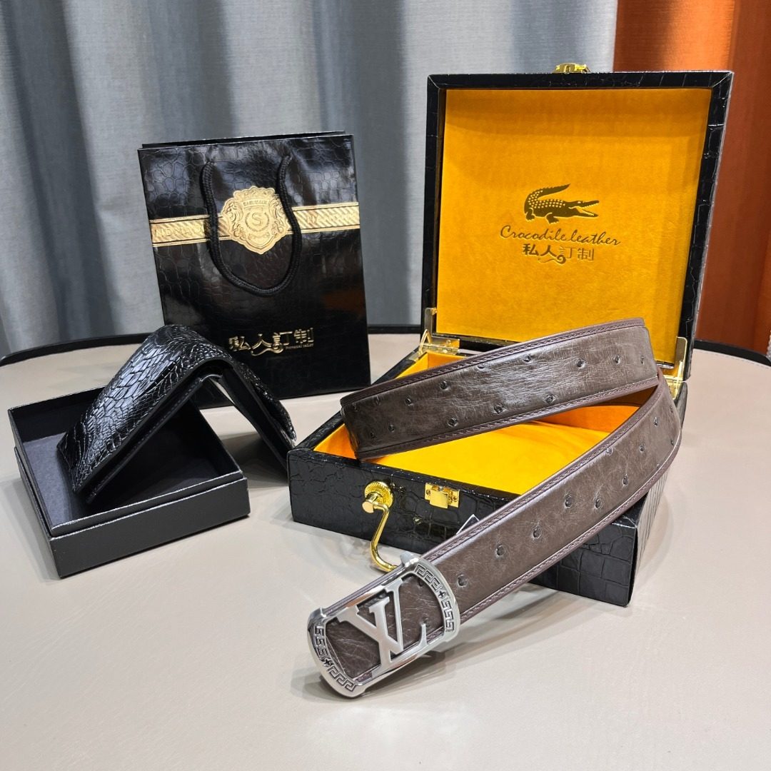 Louis Vuitton LV Crocodile Leather Belt