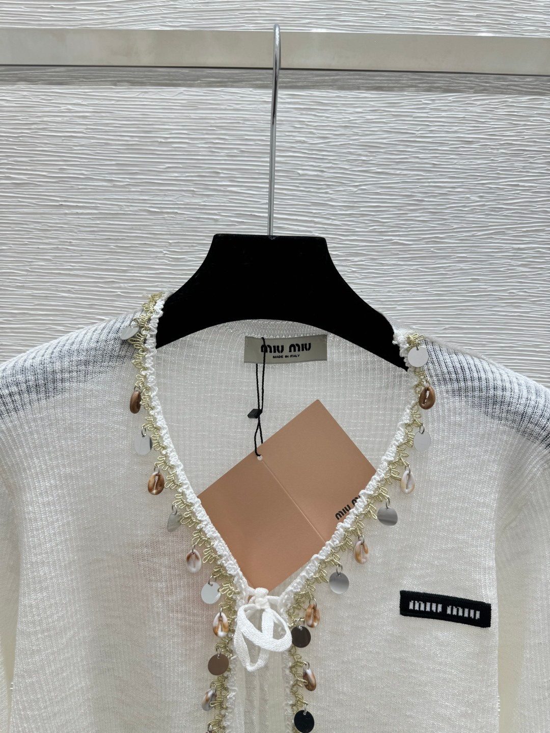 Miu Miu Embellished Cardigan with Charm Details