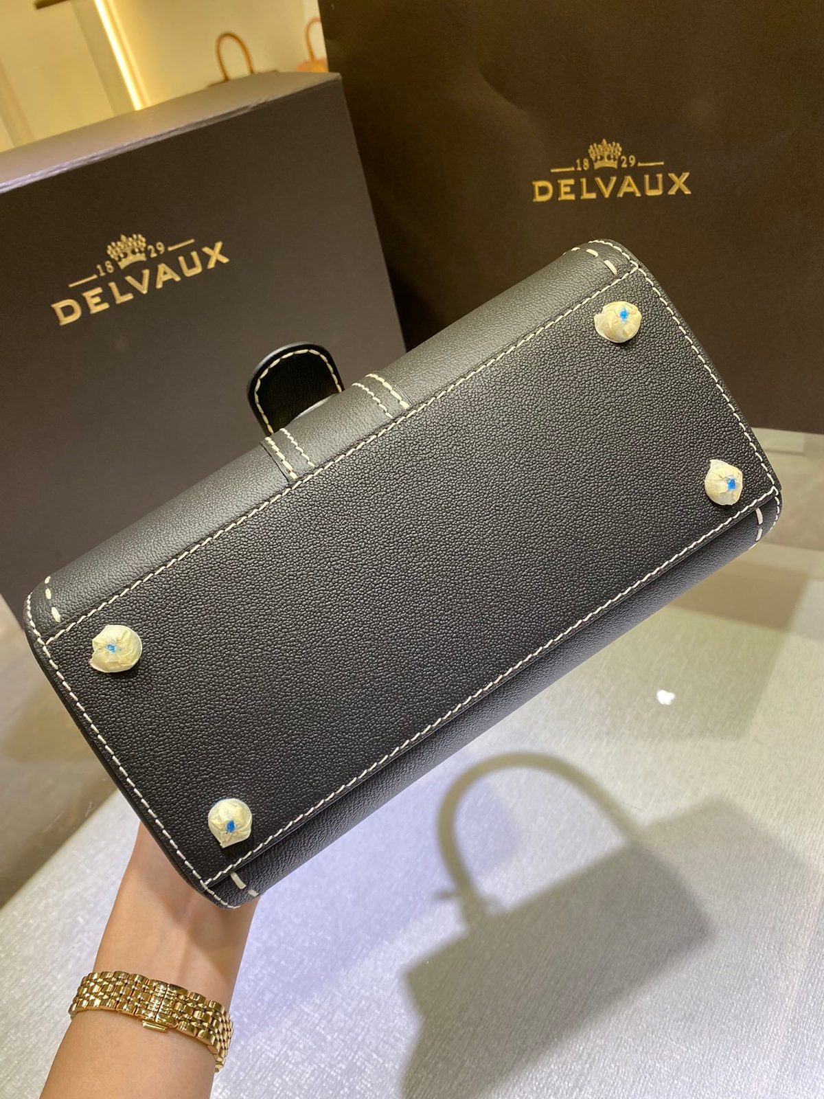 Delvaux Brillant Leather Top Handle Bag