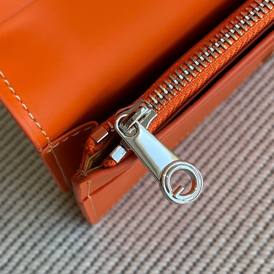 Goyard Orange Leather Long Wallet