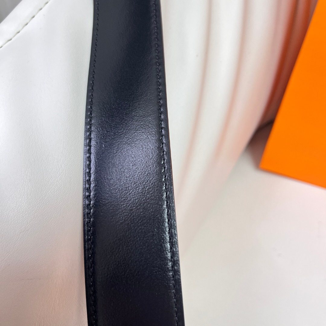 Hermès Constance H Leather Belt Black