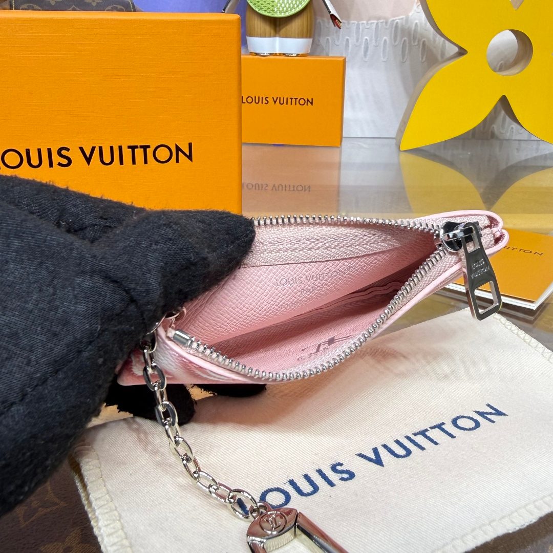 Louis Vuitton Damier Azur Zippy Wallet Pink