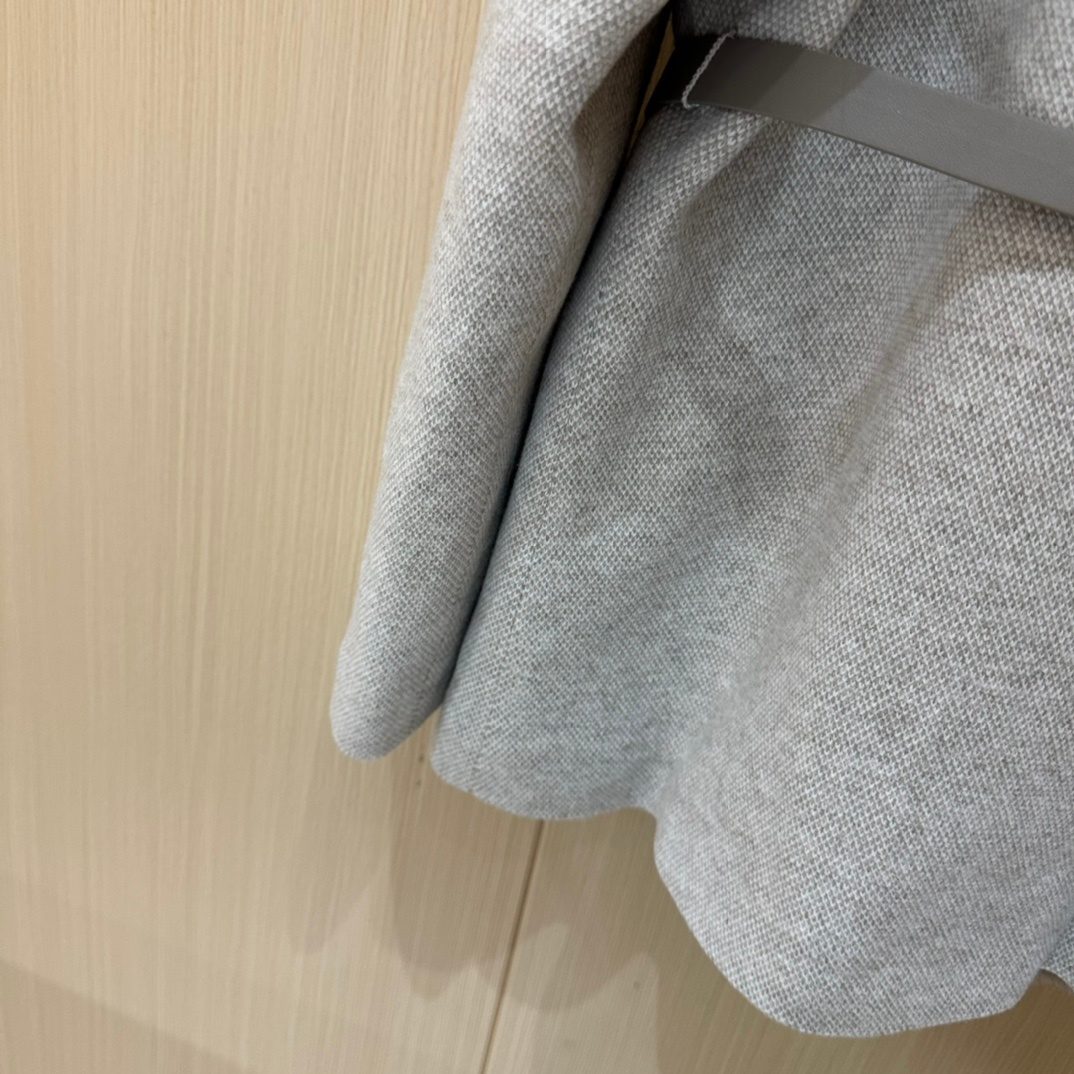 Grey Wool Blend Cardigan with Belt
