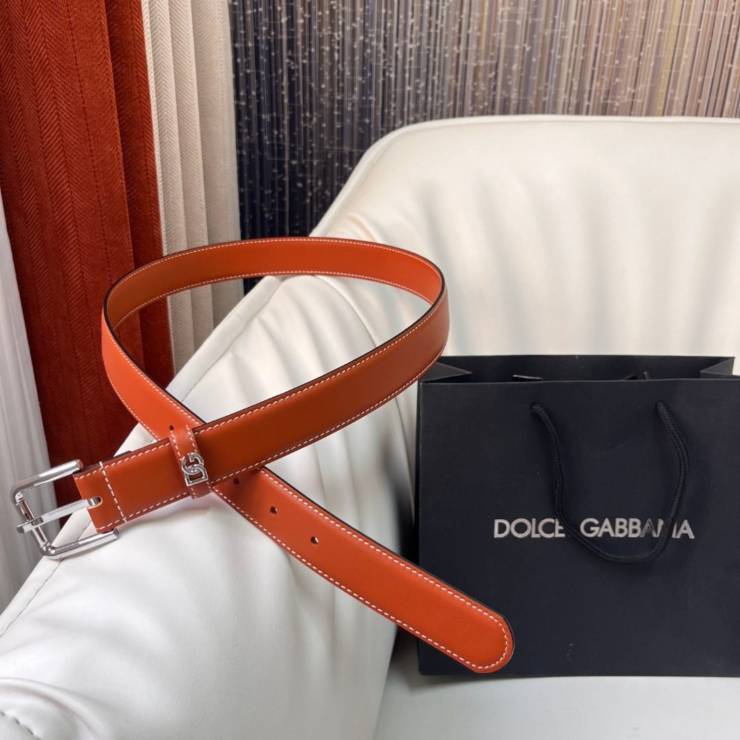 Dolce & Gabbana Leather Belt Orange