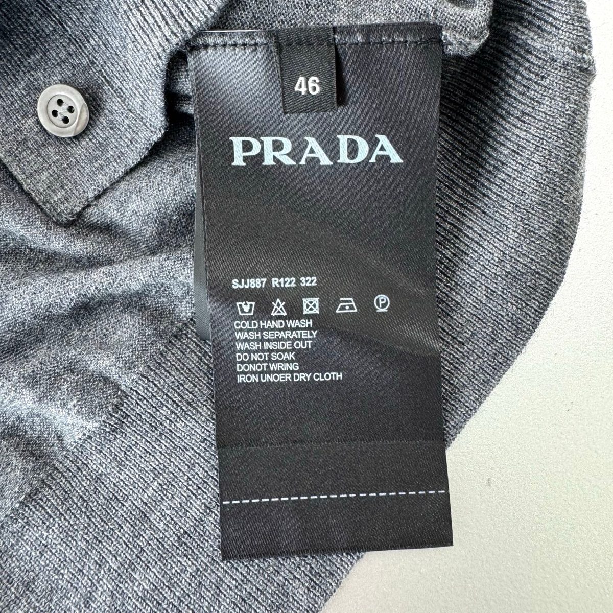 Prada Grey Wool Blend Cardigan Sweater