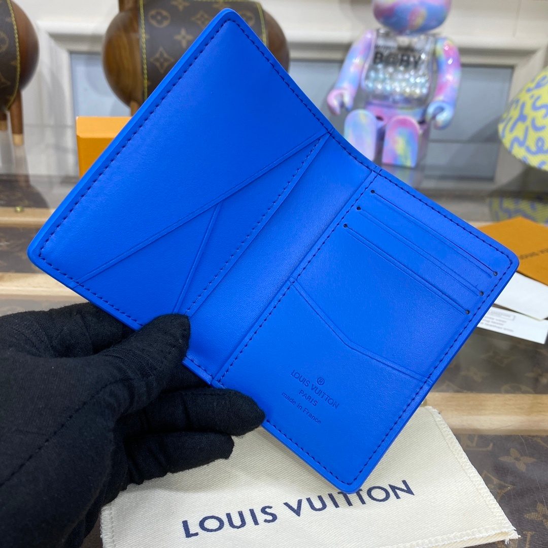 Louis Vuitton Blue Leather Bifold Wallet