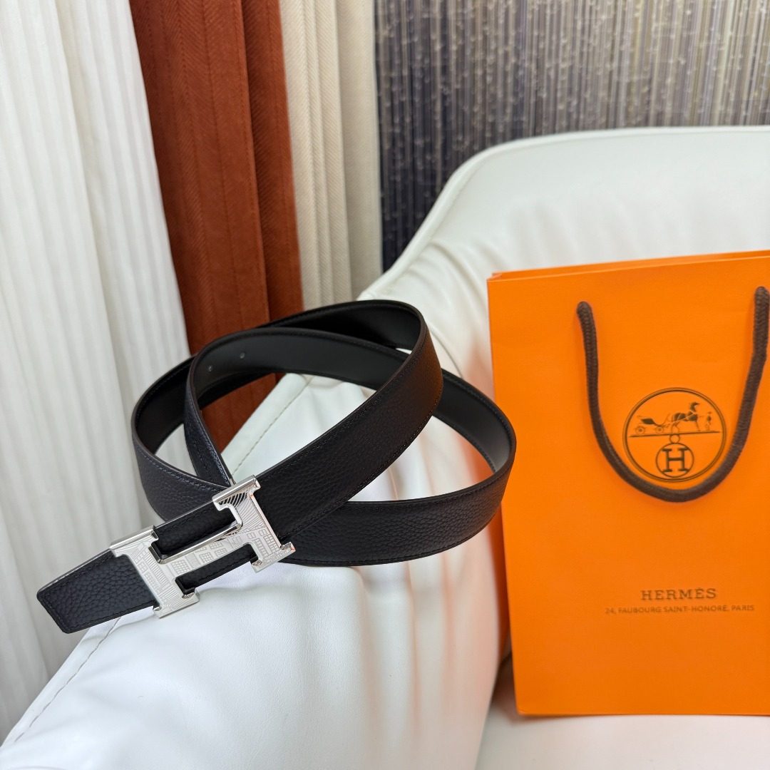 Hermès H Buckle Reversible Leather Belt