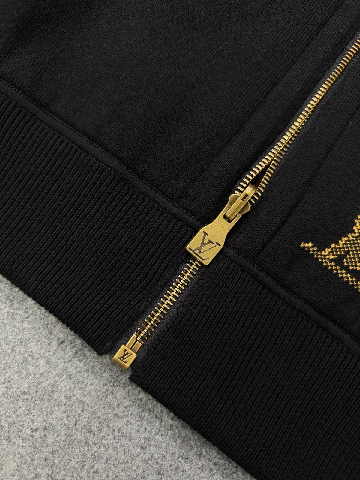 Louis Vuitton Monogram Zip-Up Hoodie Black