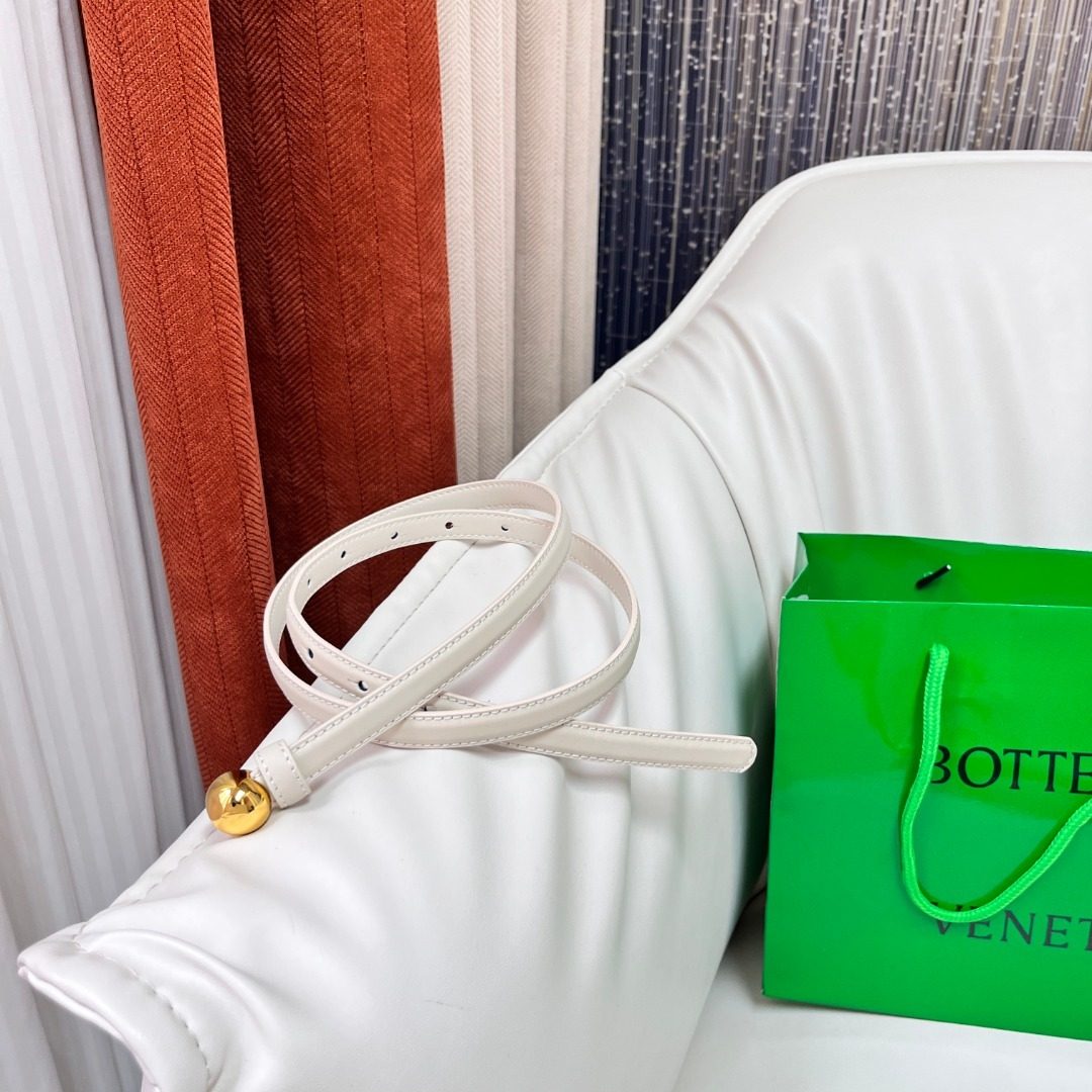 Bottega Veneta White Leather Belt