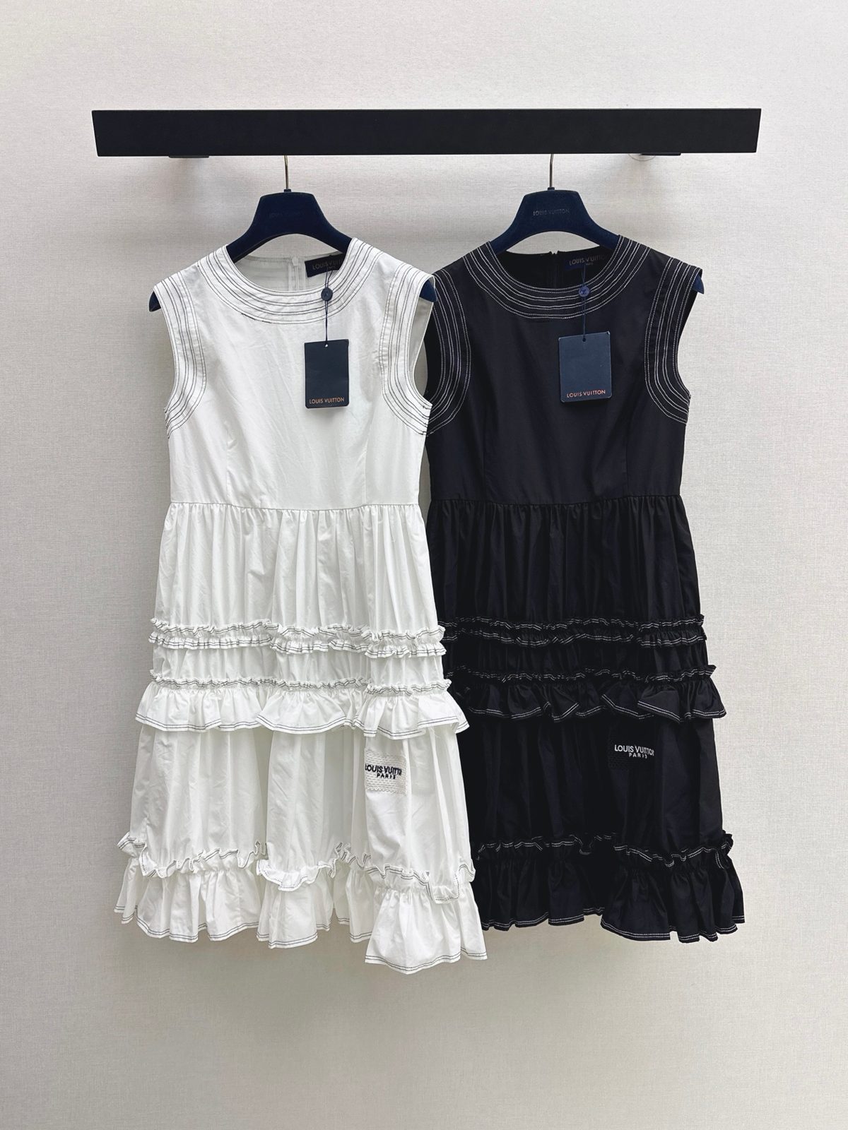 Louis Vuitton Tiered Ruffle Sleeveless Dress
