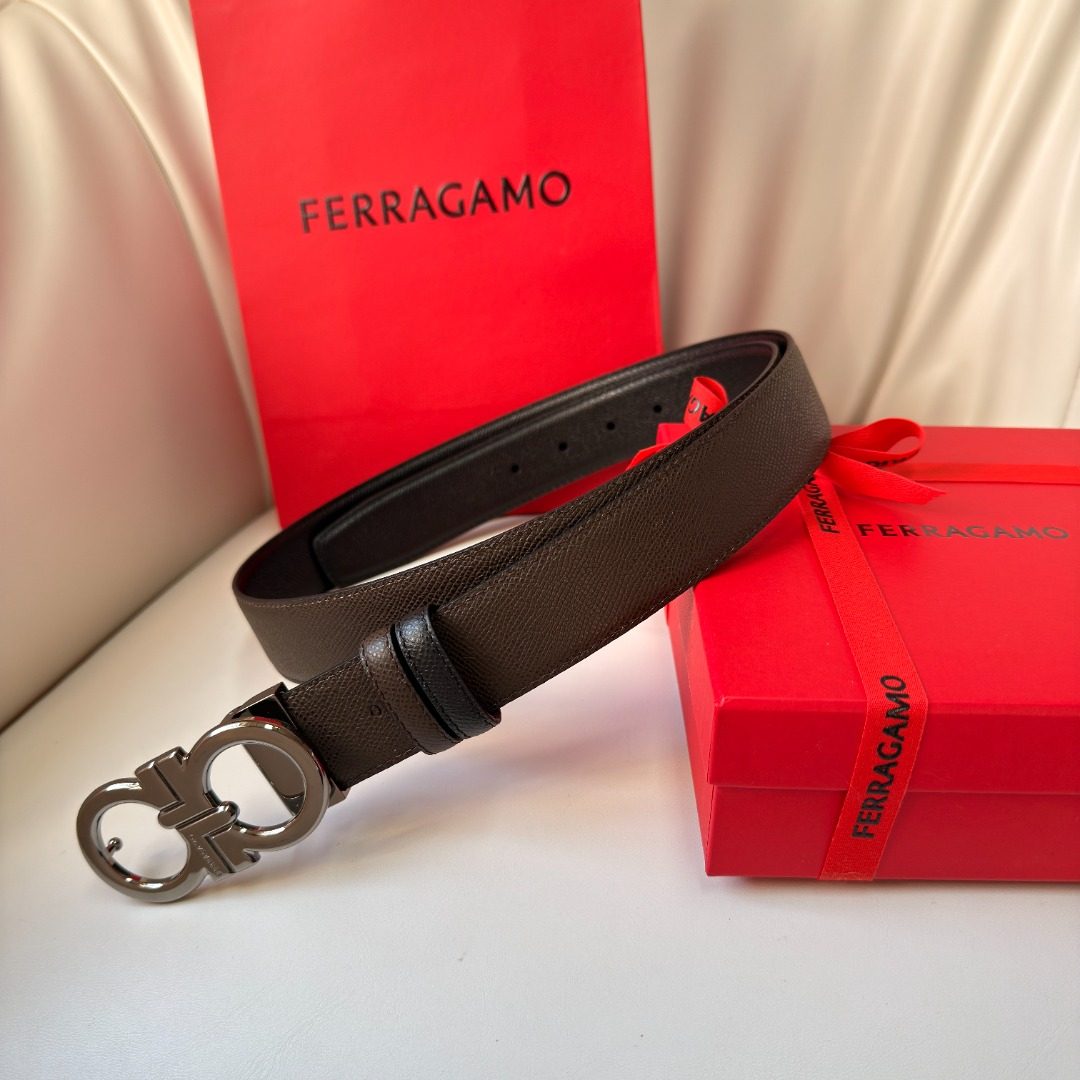 Ferragamo Gancini Leather Belt