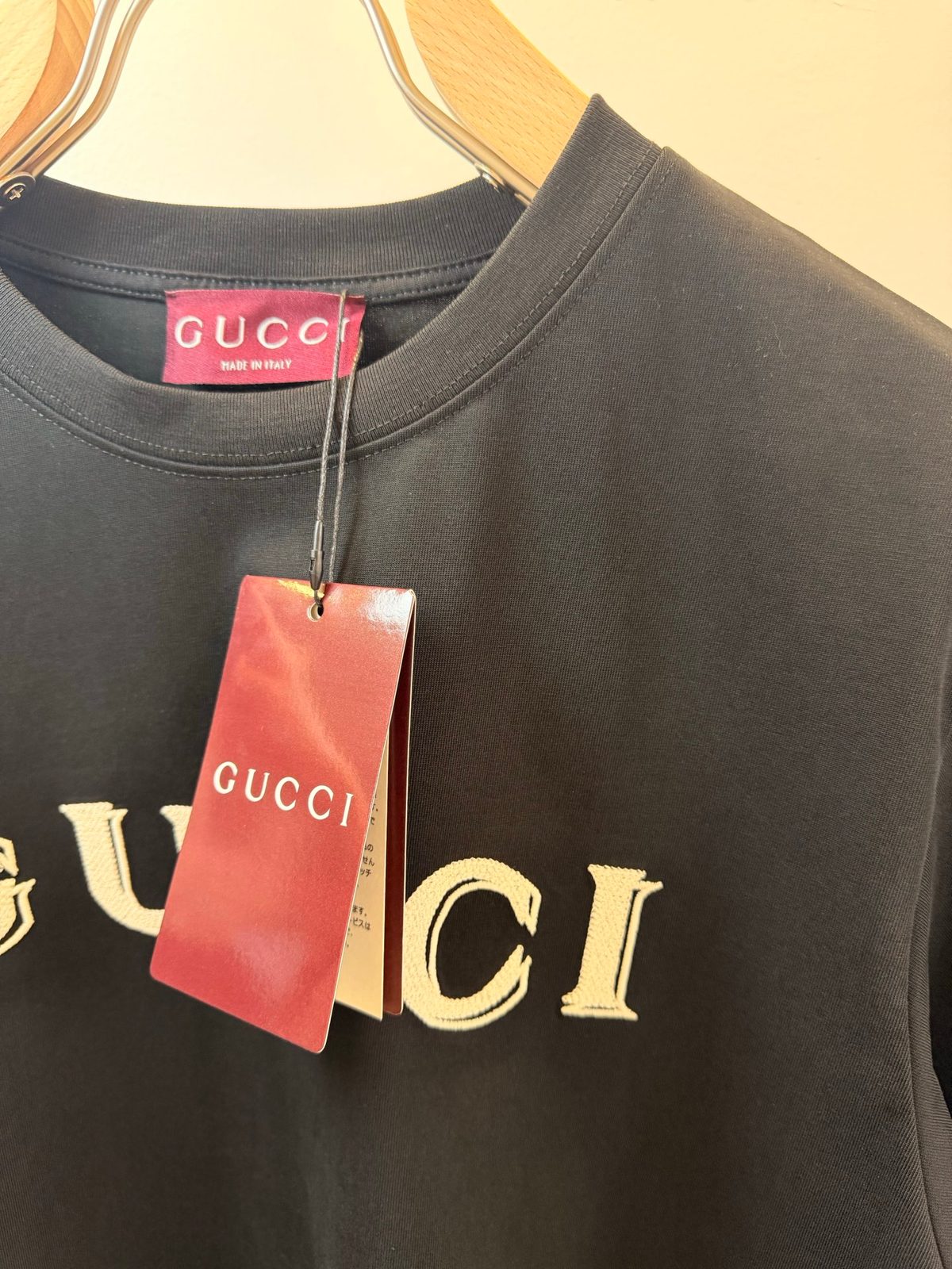 Gucci Embroidered Logo Crewneck T-Shirt