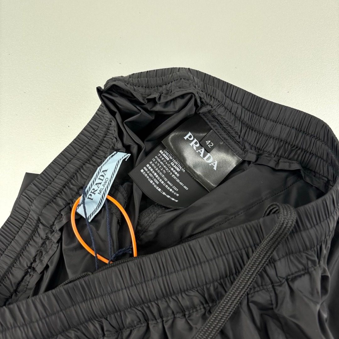 Prada Nylon Drawstring Shorts Black