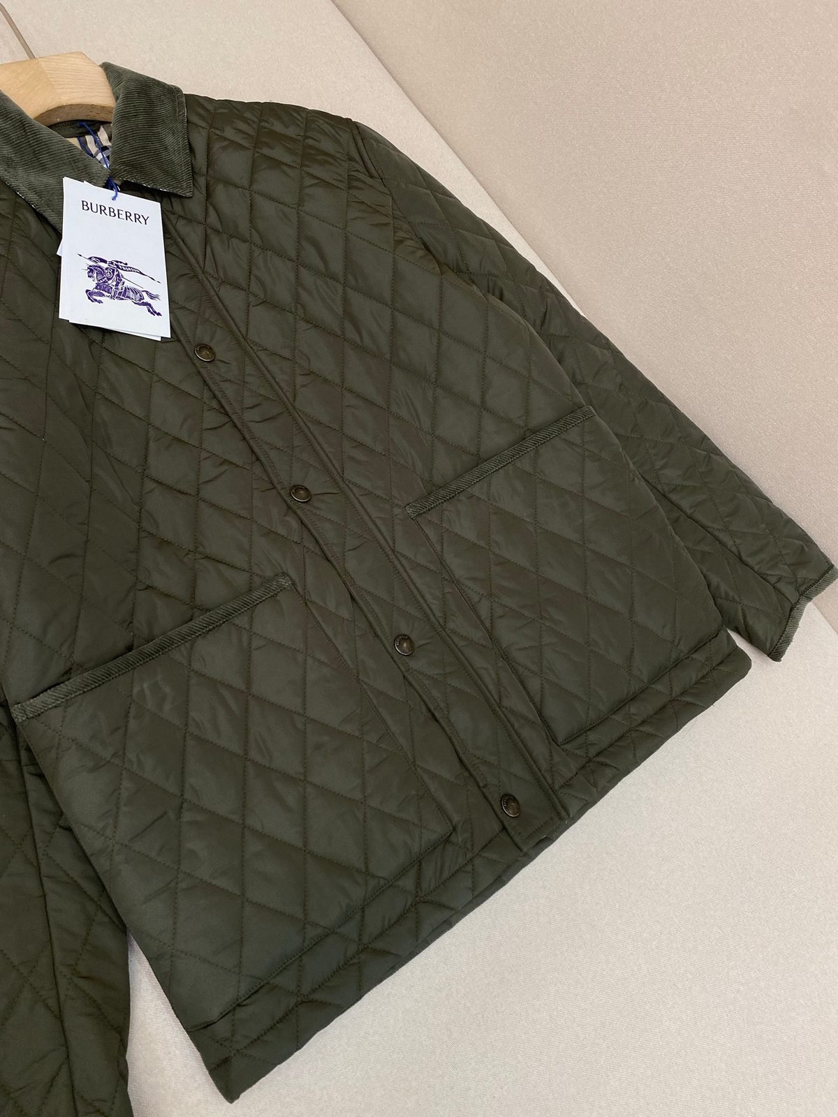 Burberry Quilted Olive Green Jacket