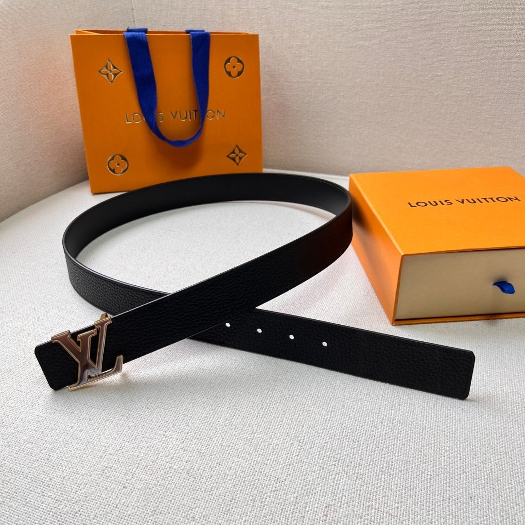 Louis Vuitton LV Initials Black Leather Belt