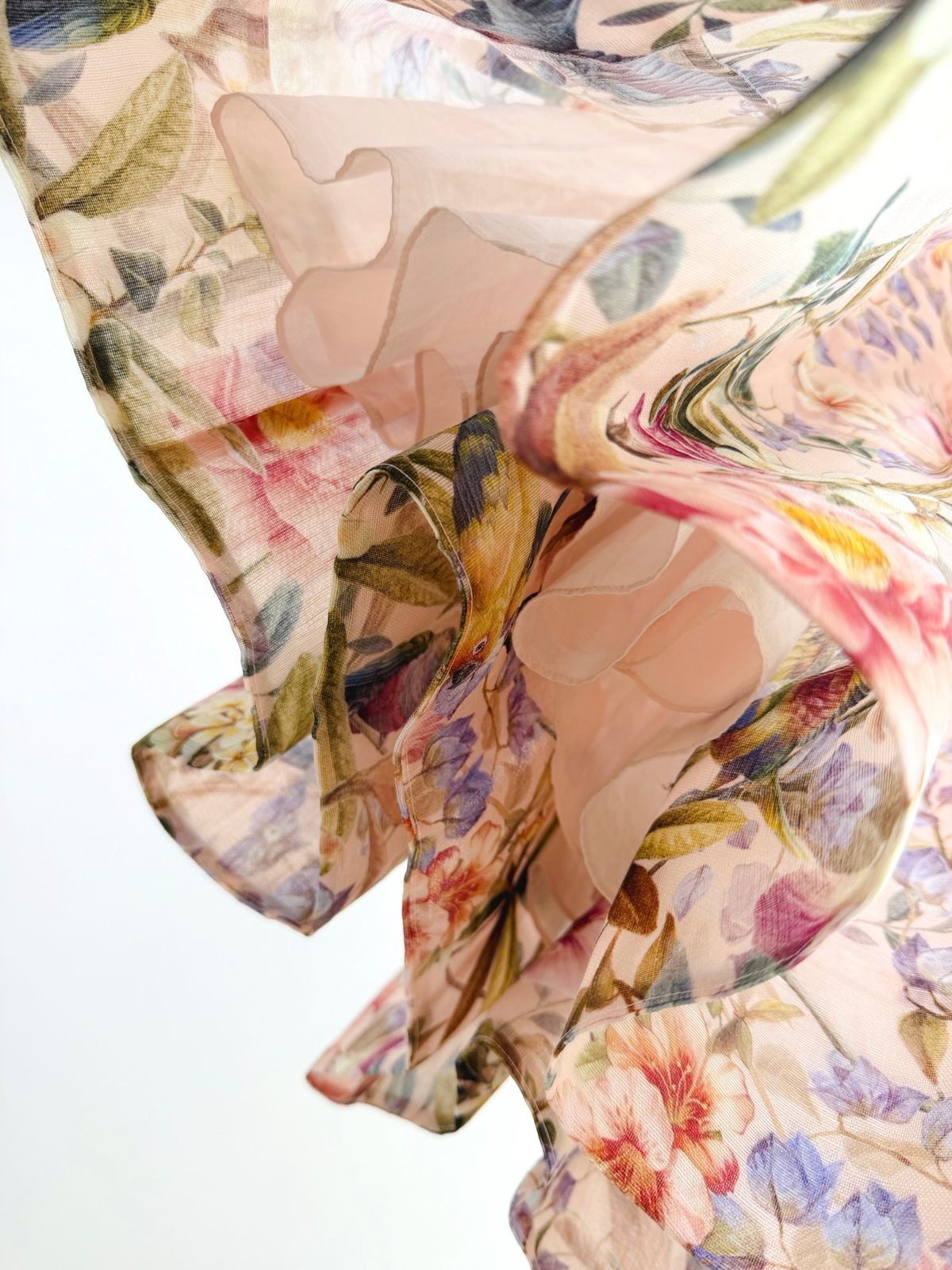 Floral Linen-Silk Camisole Midi Dress