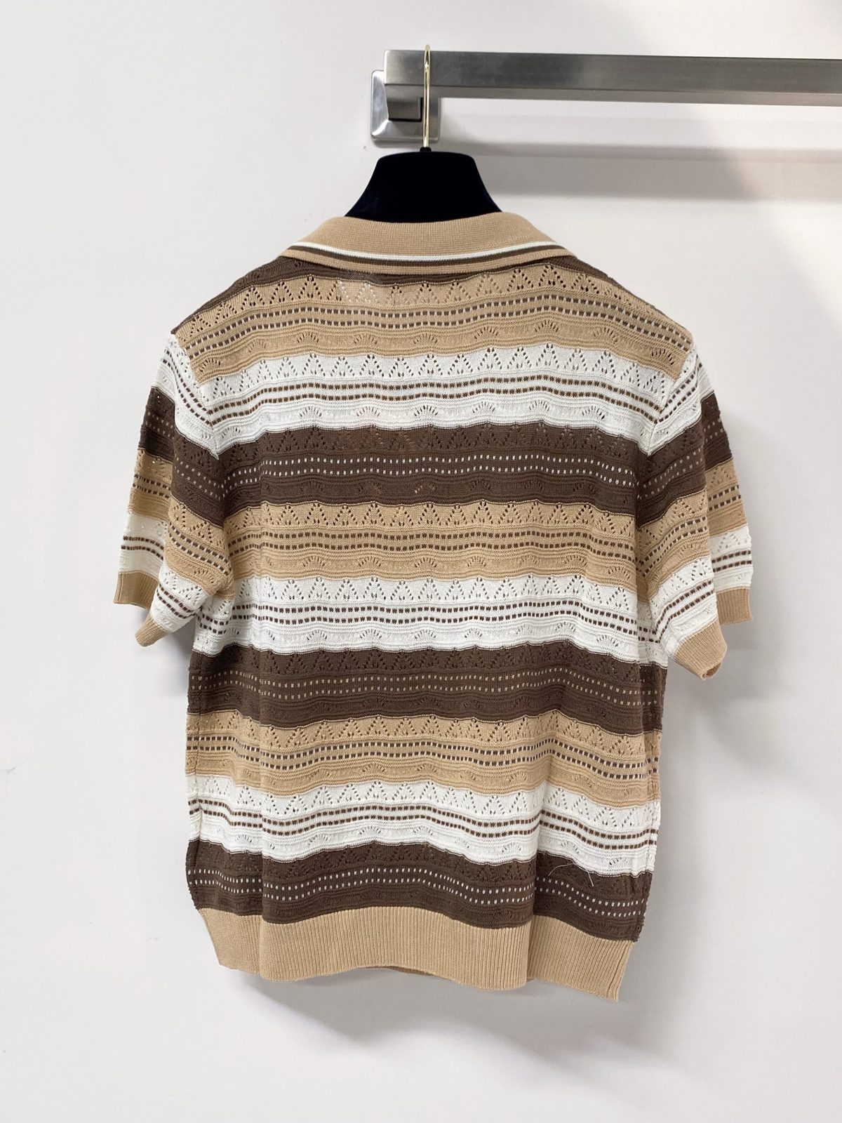 Miu Miu Striped Polo Knit Shirt