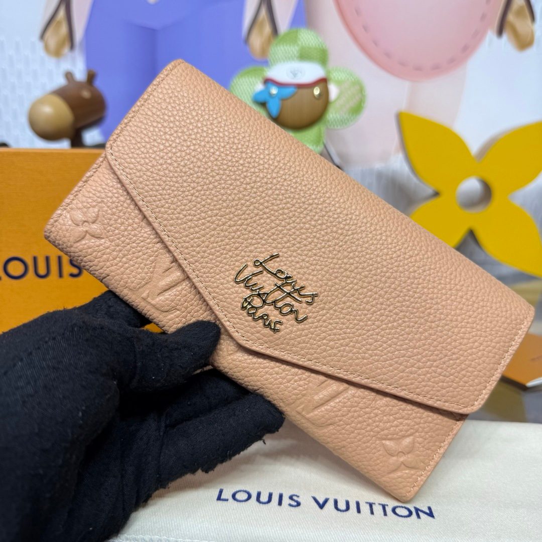 Louis Vuitton Coussin Leather Wallet Pink