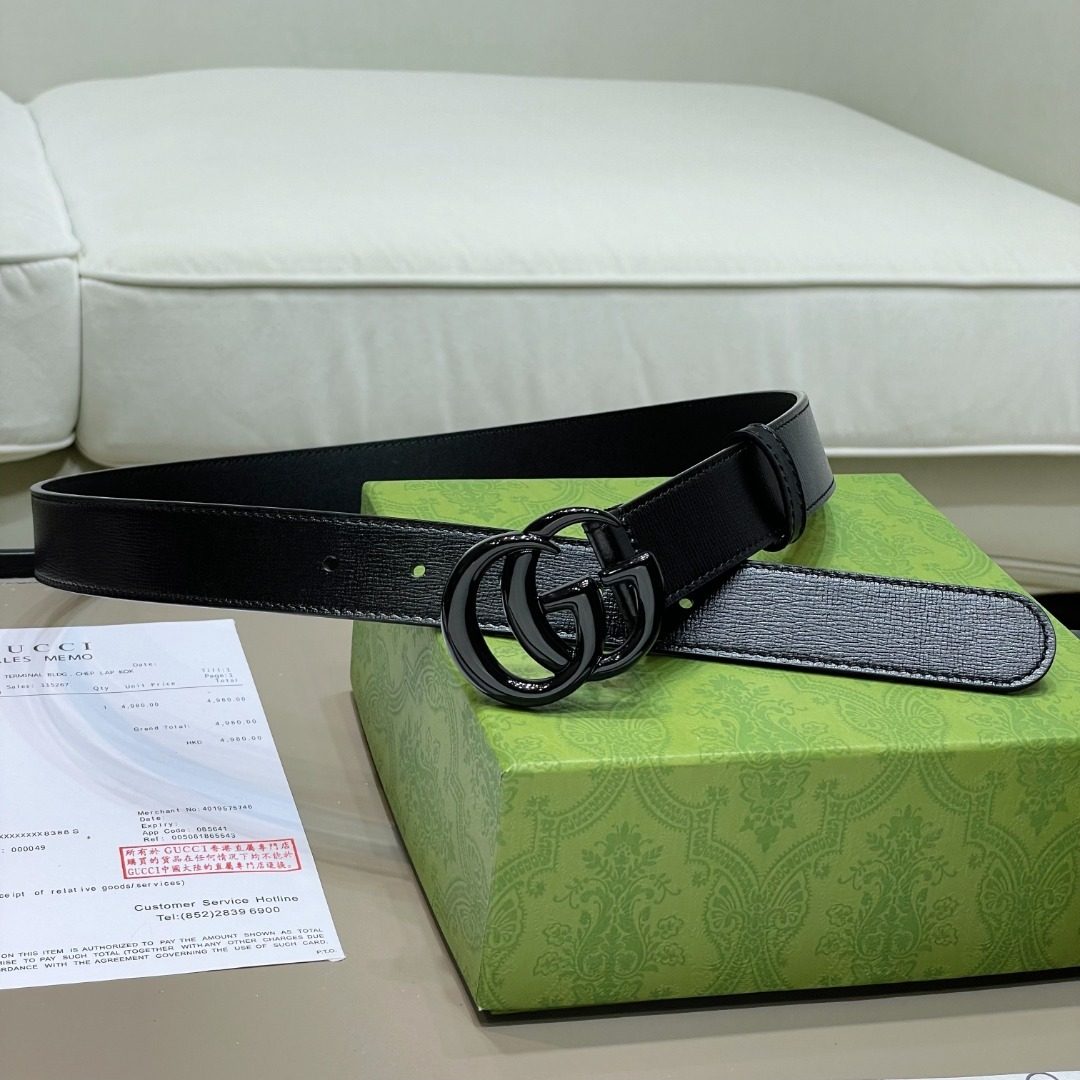 Gucci GG Marmont Leather Belt Black