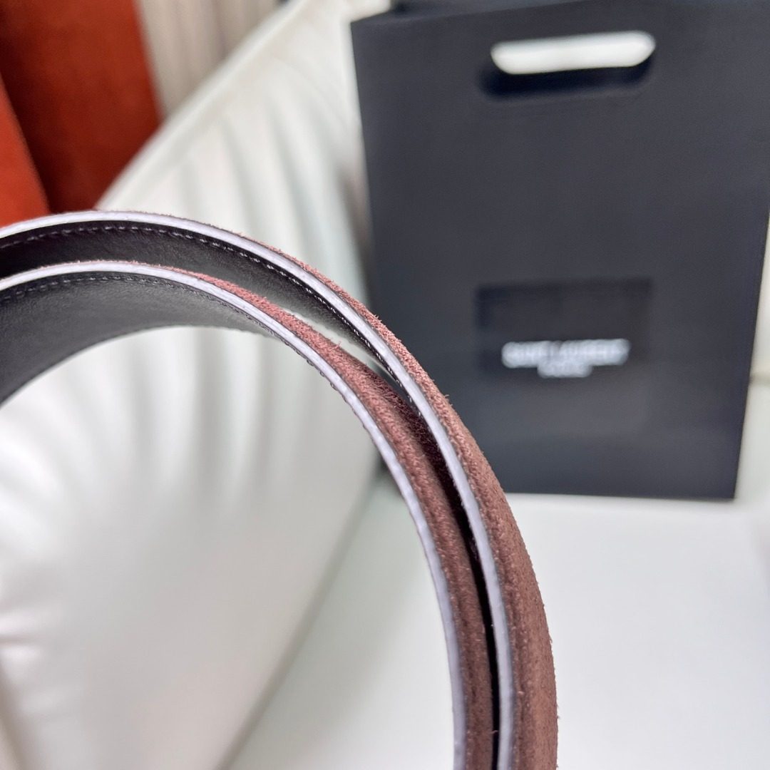 Saint Laurent Suede Leather Belt
