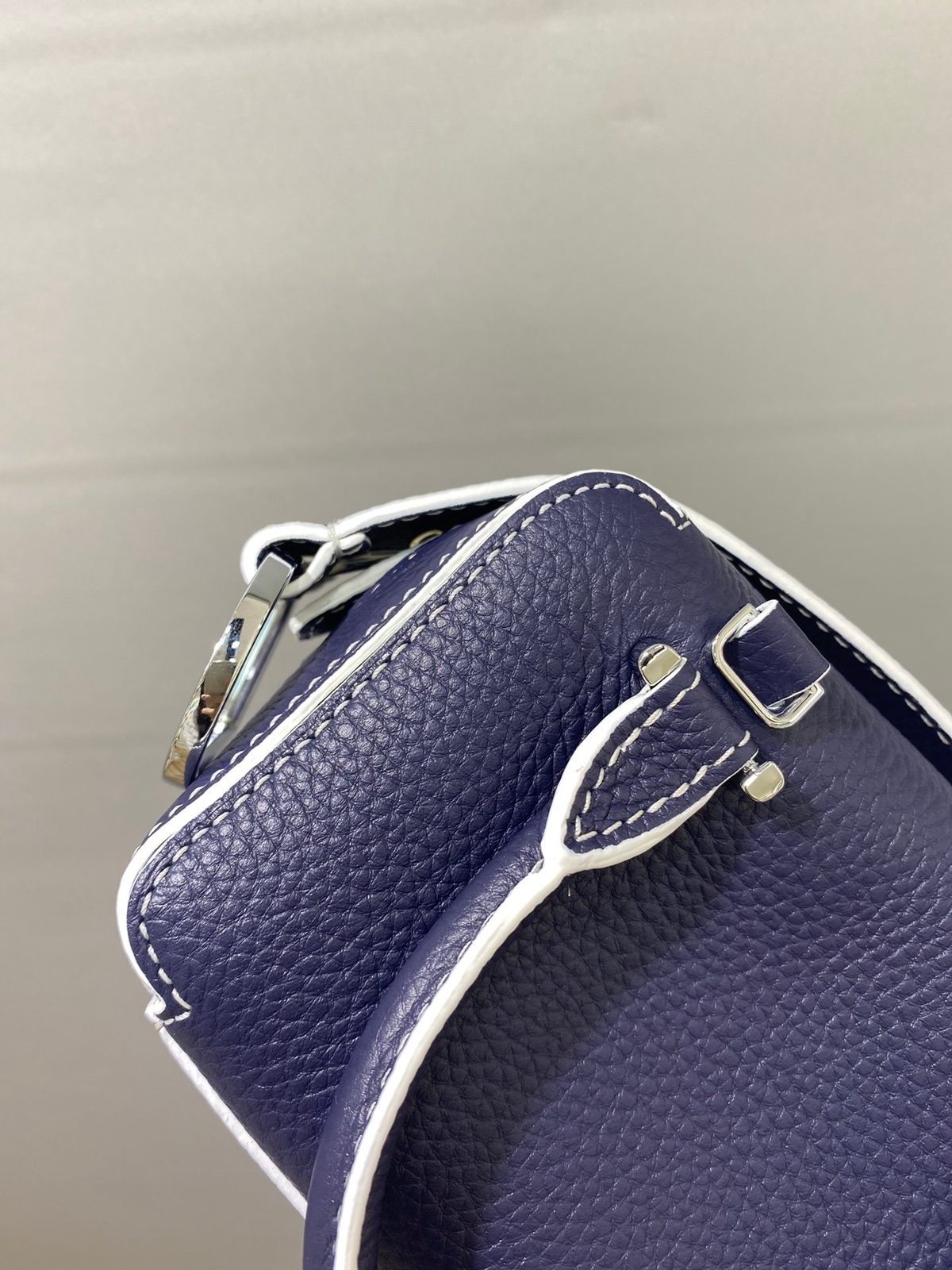 Delvaux Brillant Blue Leather Top Handle Bag