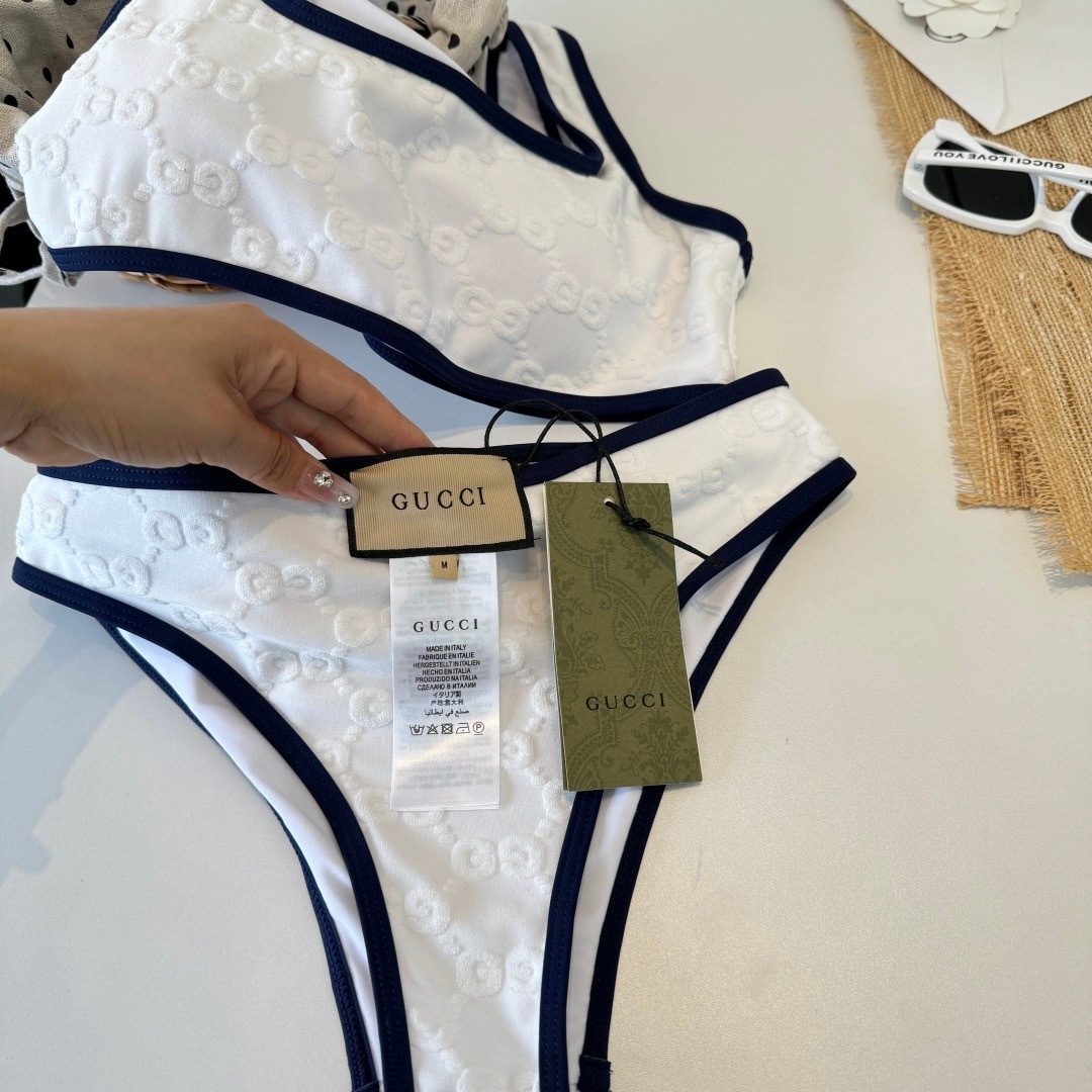 Gucci GG Monogram Bikini with Navy Trim