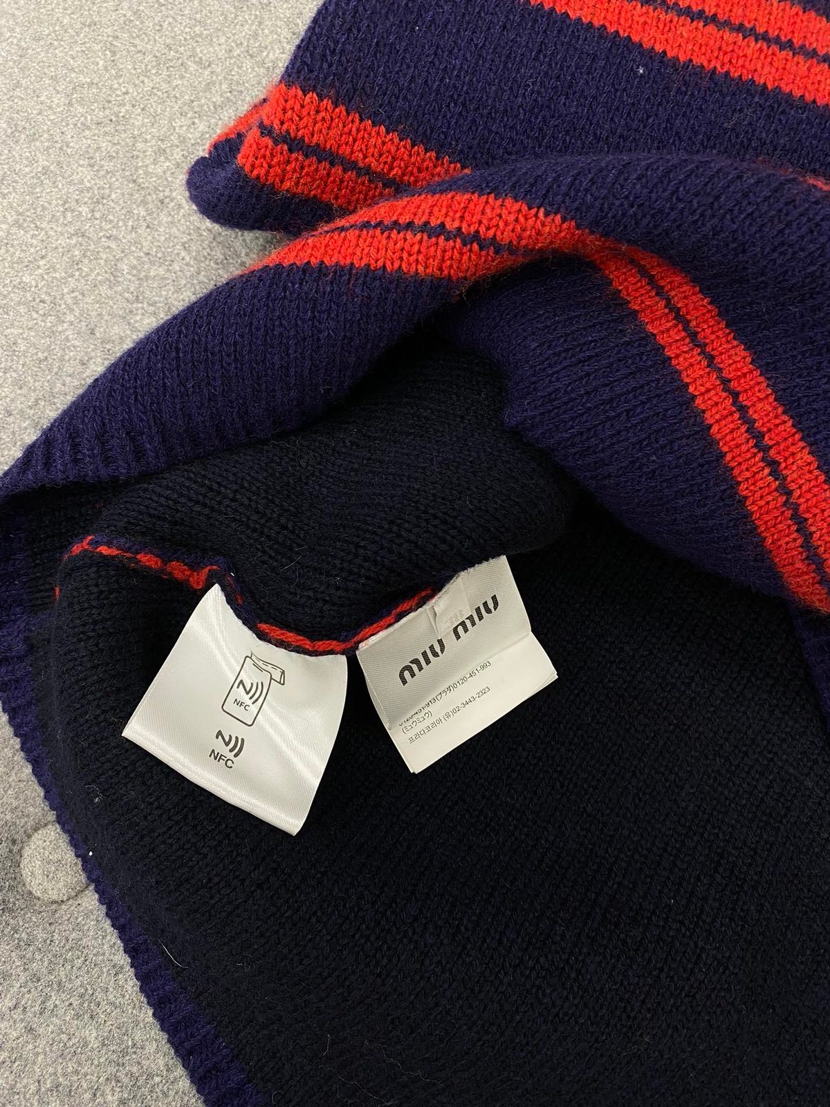 Miu Miu Striped Wool Crewneck Sweater