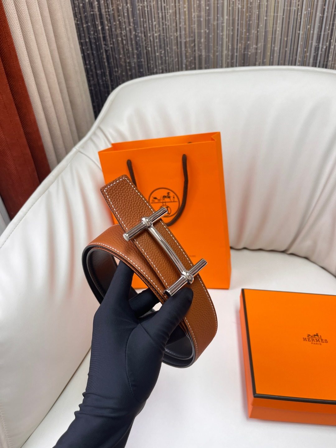 Hermès Leather Reversible Belt