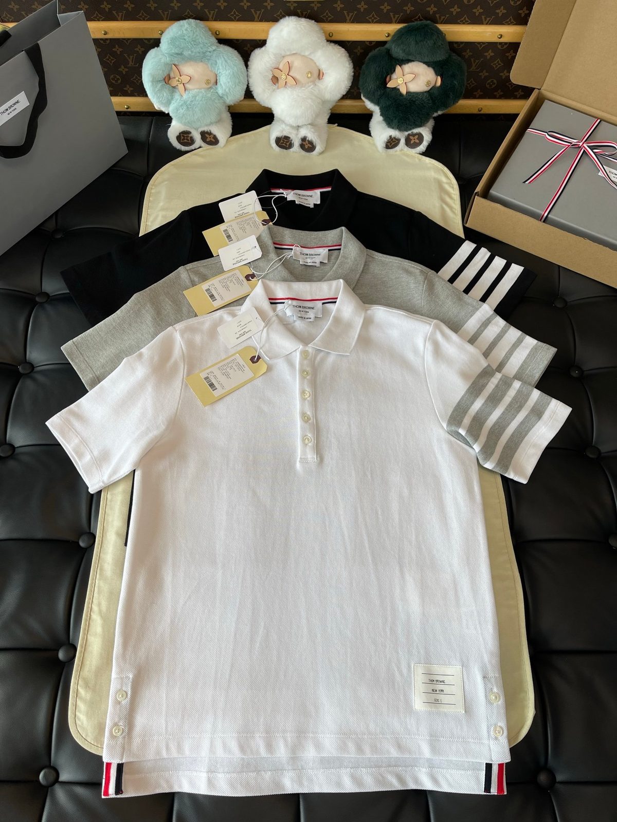 Thom Browne Striped Cotton Polo Shirt