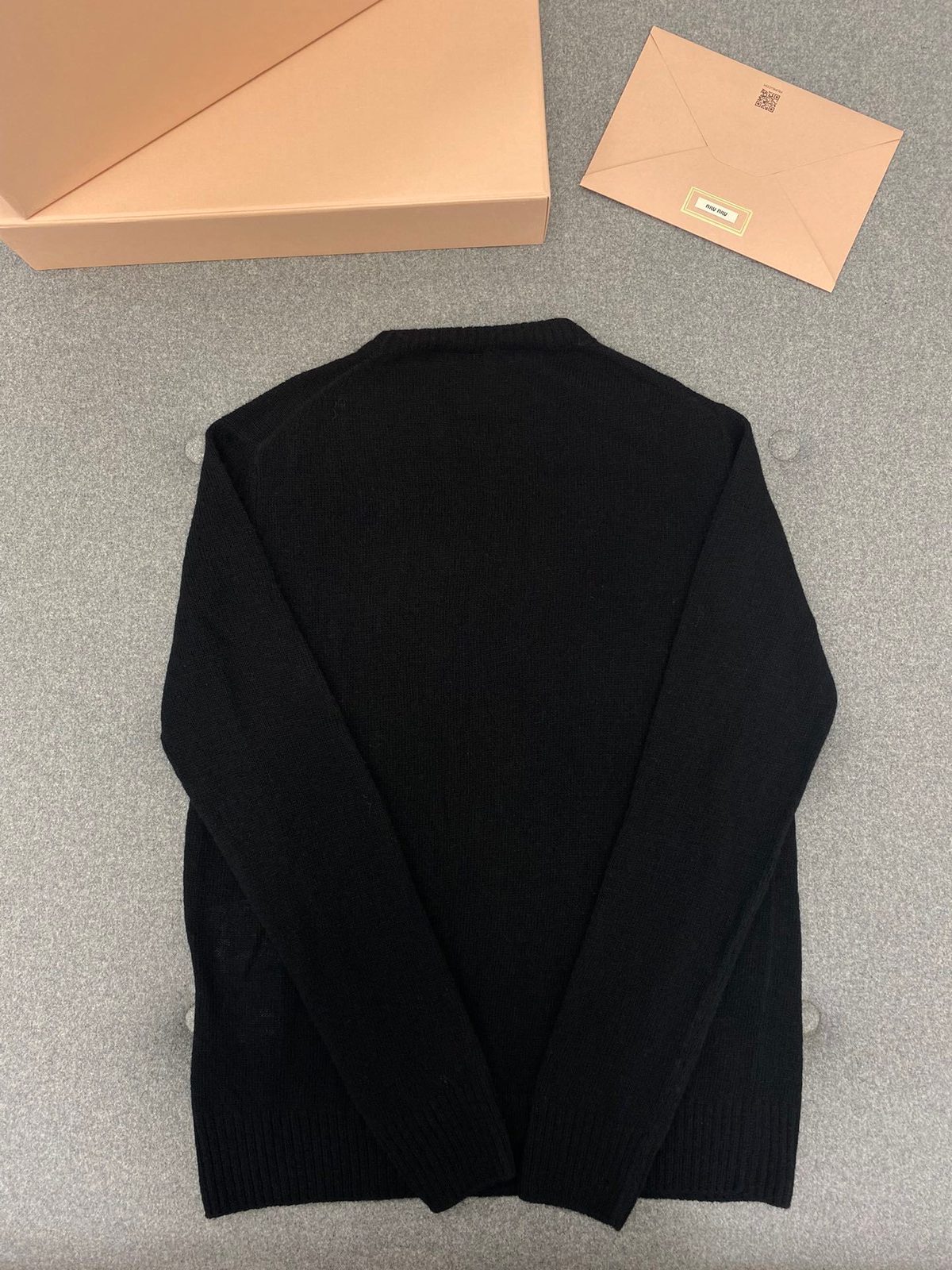 Miu Miu Black Logo Crewneck Sweater