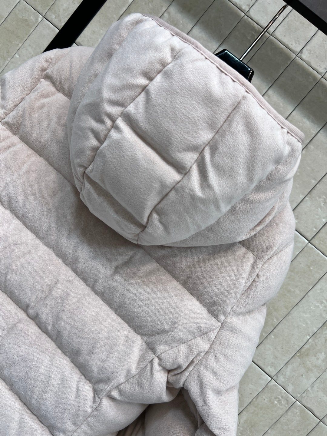 White Quilted Puffer Jacket with Hood
