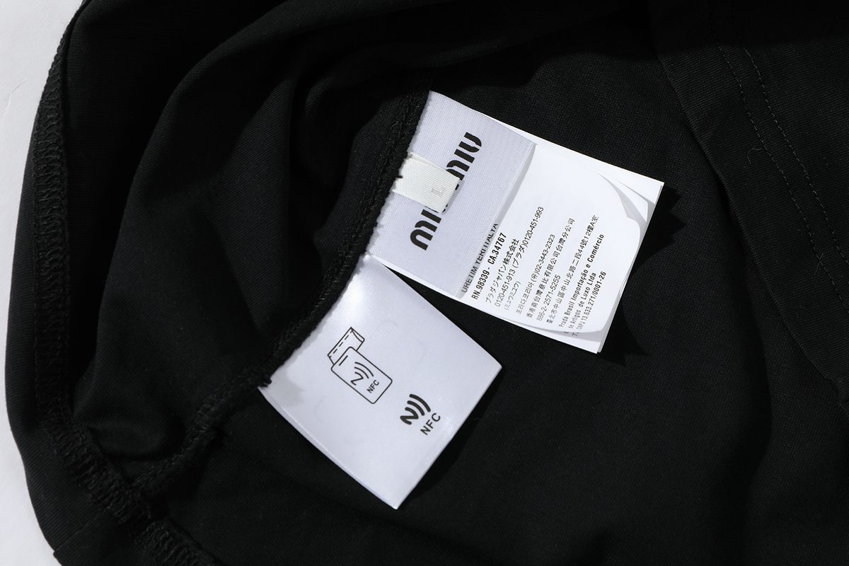 Miu Miu Embroidered Logo Crewneck T-Shirt